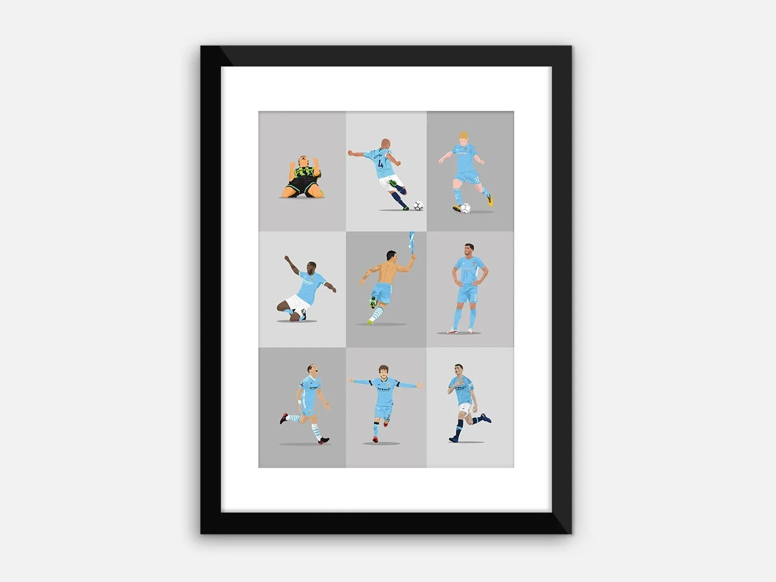 Manchester City Legends Poster Print Art A4 - £8.35