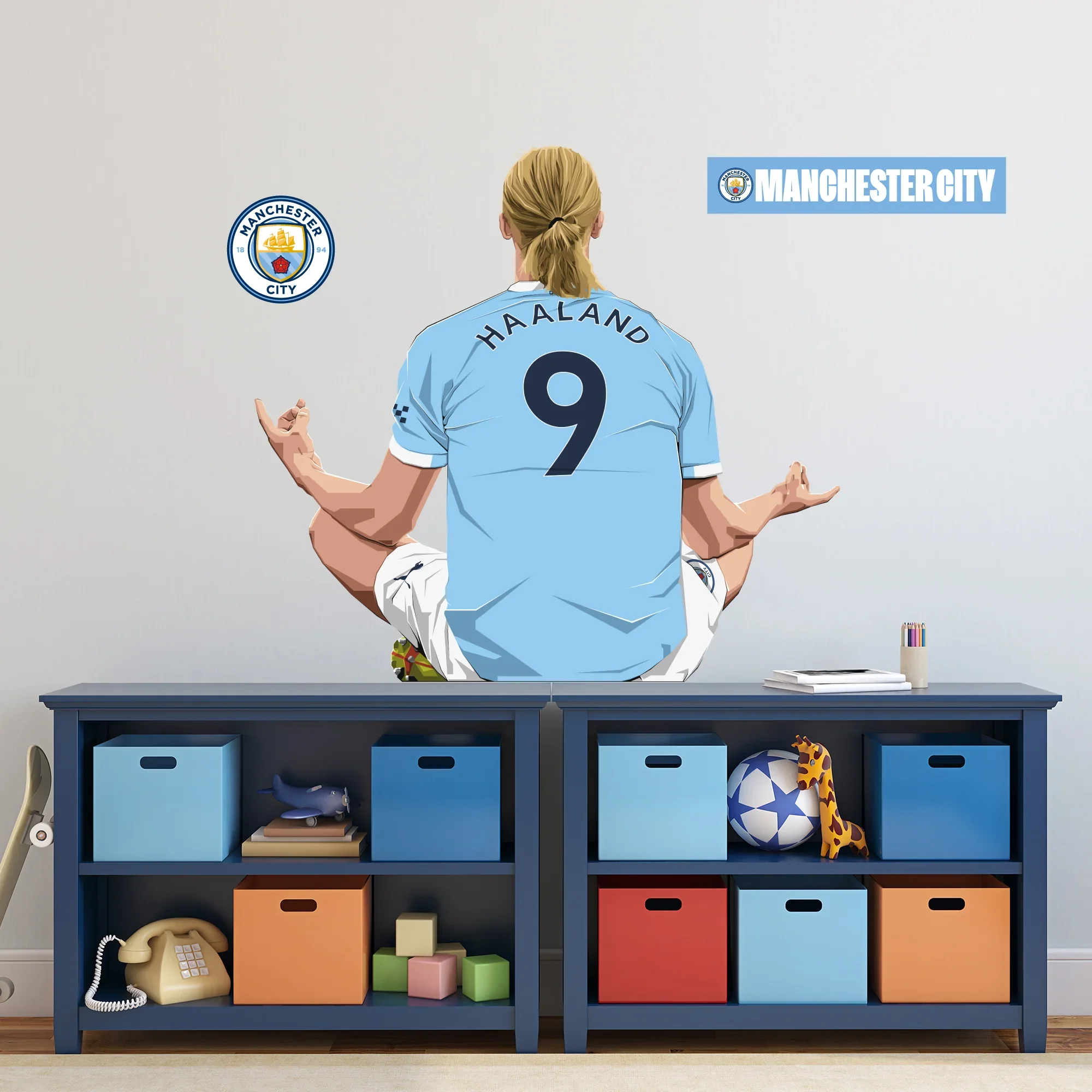 Official Manchester City - Erling Haaland 25-26 Illustration Wall Sticker (80x95cm) - £32.99