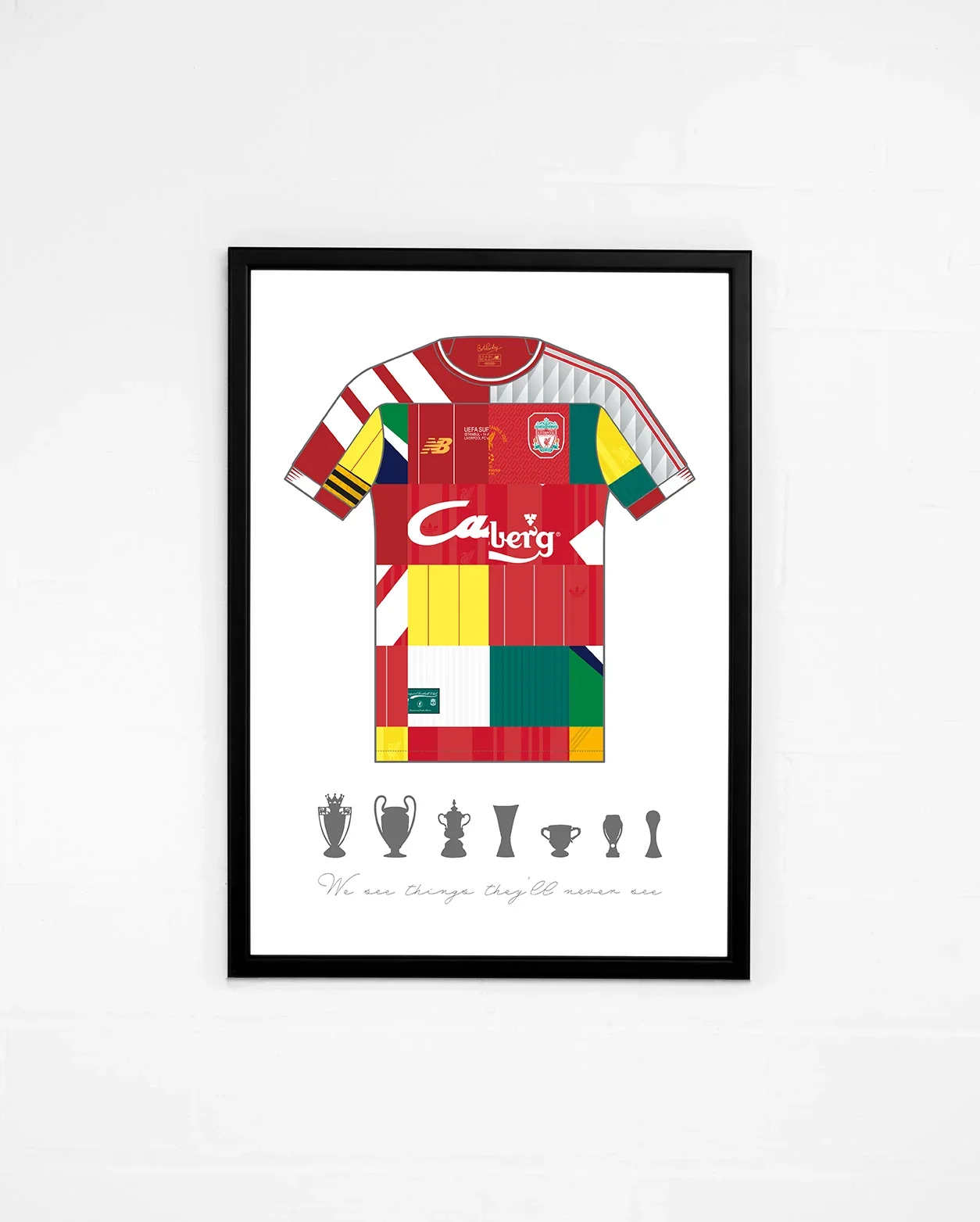 Liverpool FC Classic Shirts Poster, "We See Things" Art Print A3 Framed
 £32.00 