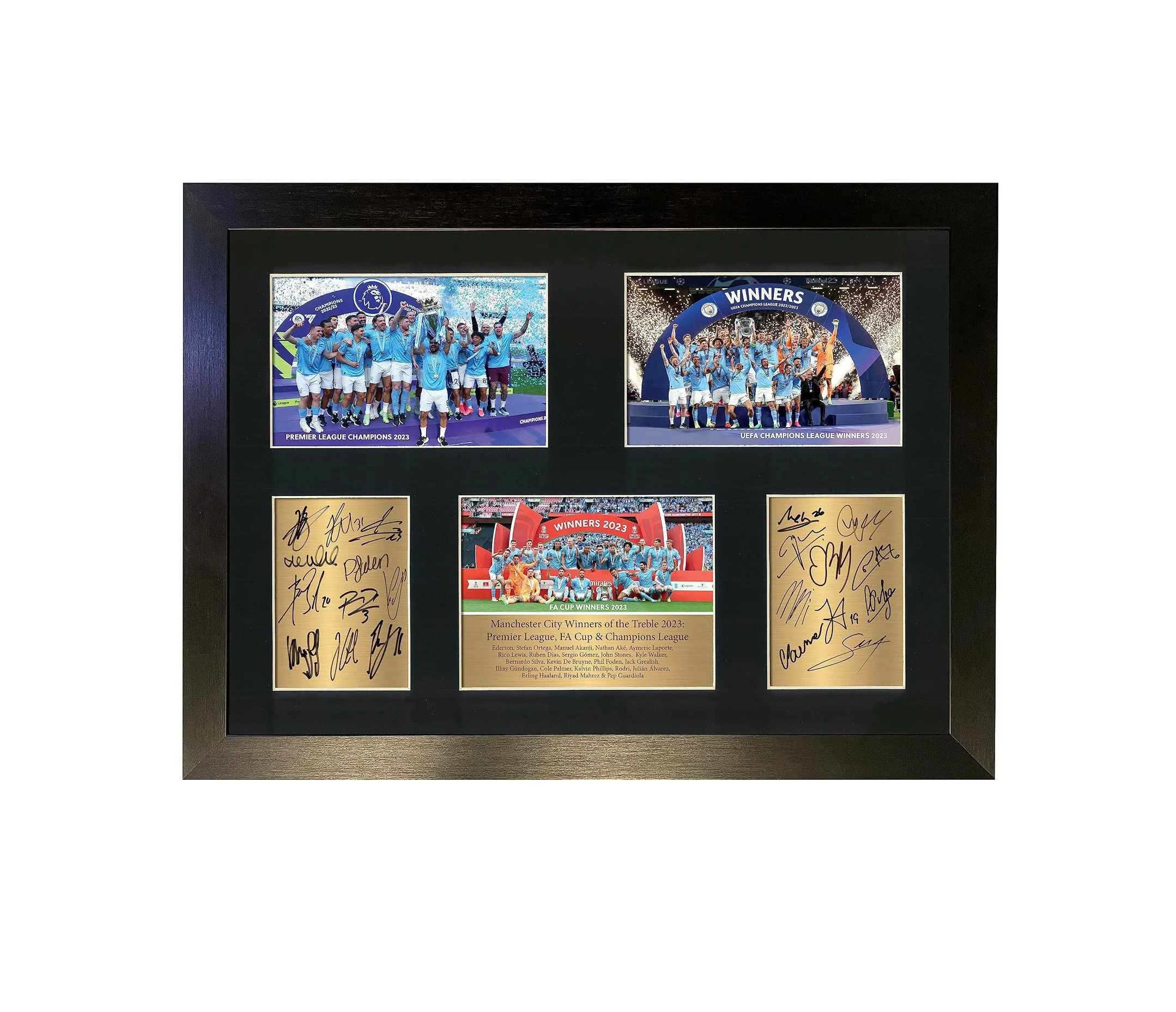 Treble Winners 2023 Autograph, Manchester City Champions Print  Signed A3 Framed 460mm x 340mm 
 £23.98 