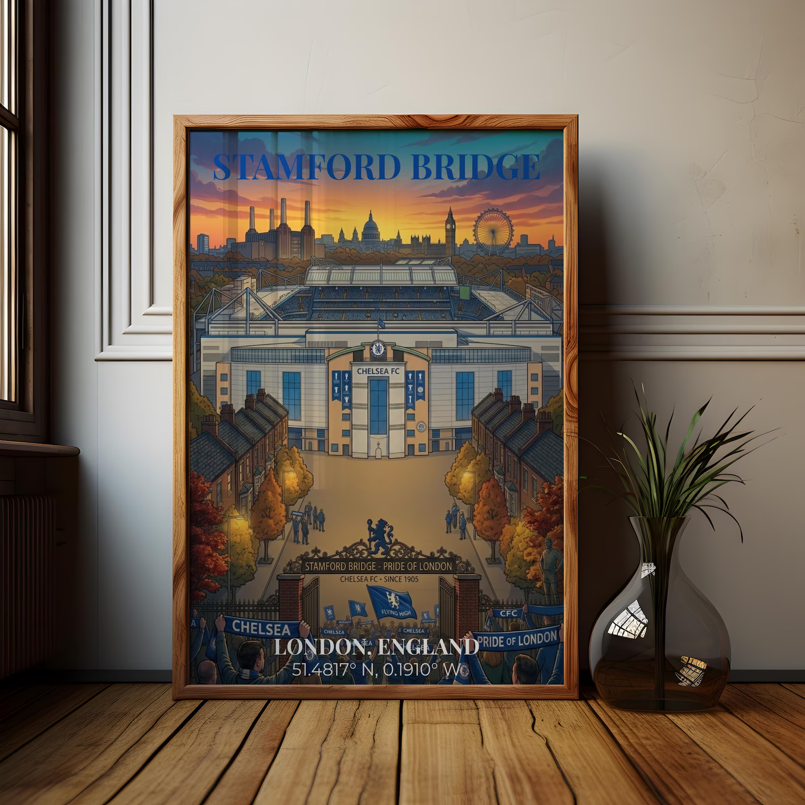 Stamford Bridge Poster Print | Chelsea FC Wall Art | Vintage Travel Style | A3 Print - £21.99