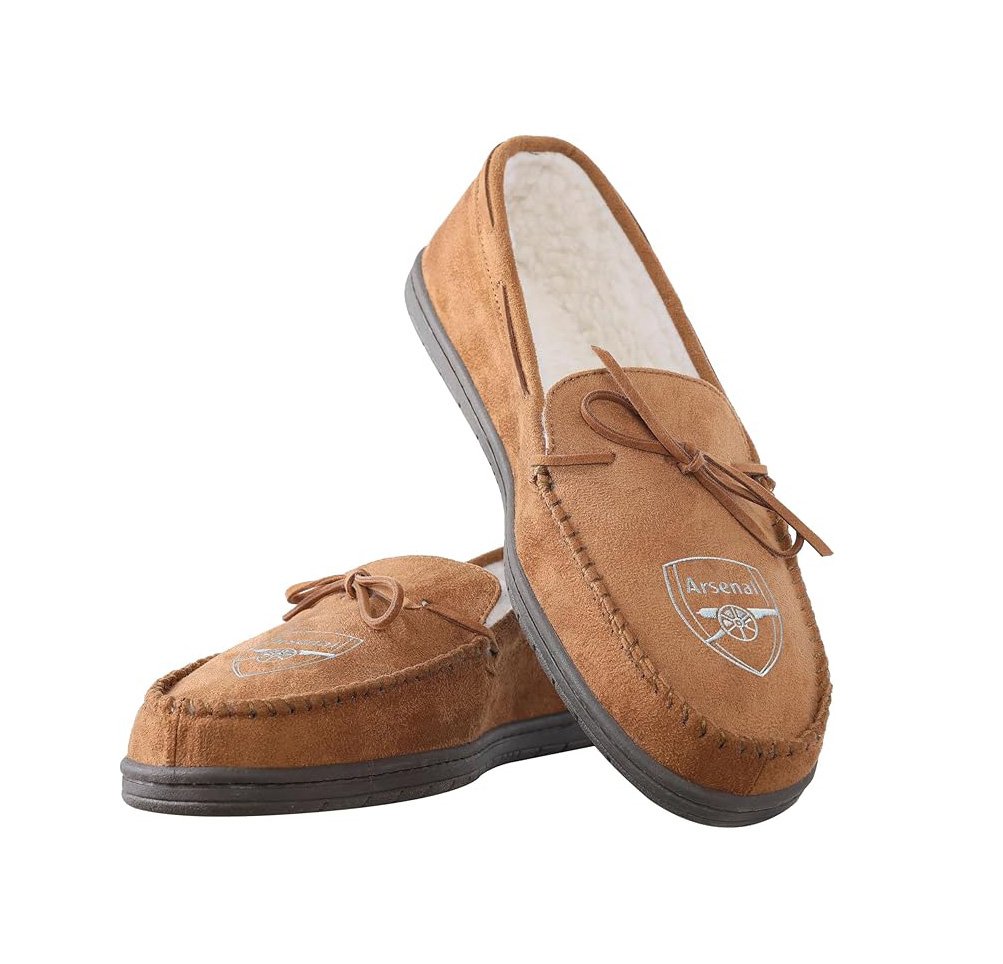 FOCO Officially Licensed Arsenal FC Suede Moccasin Football Slippers - £22.00
