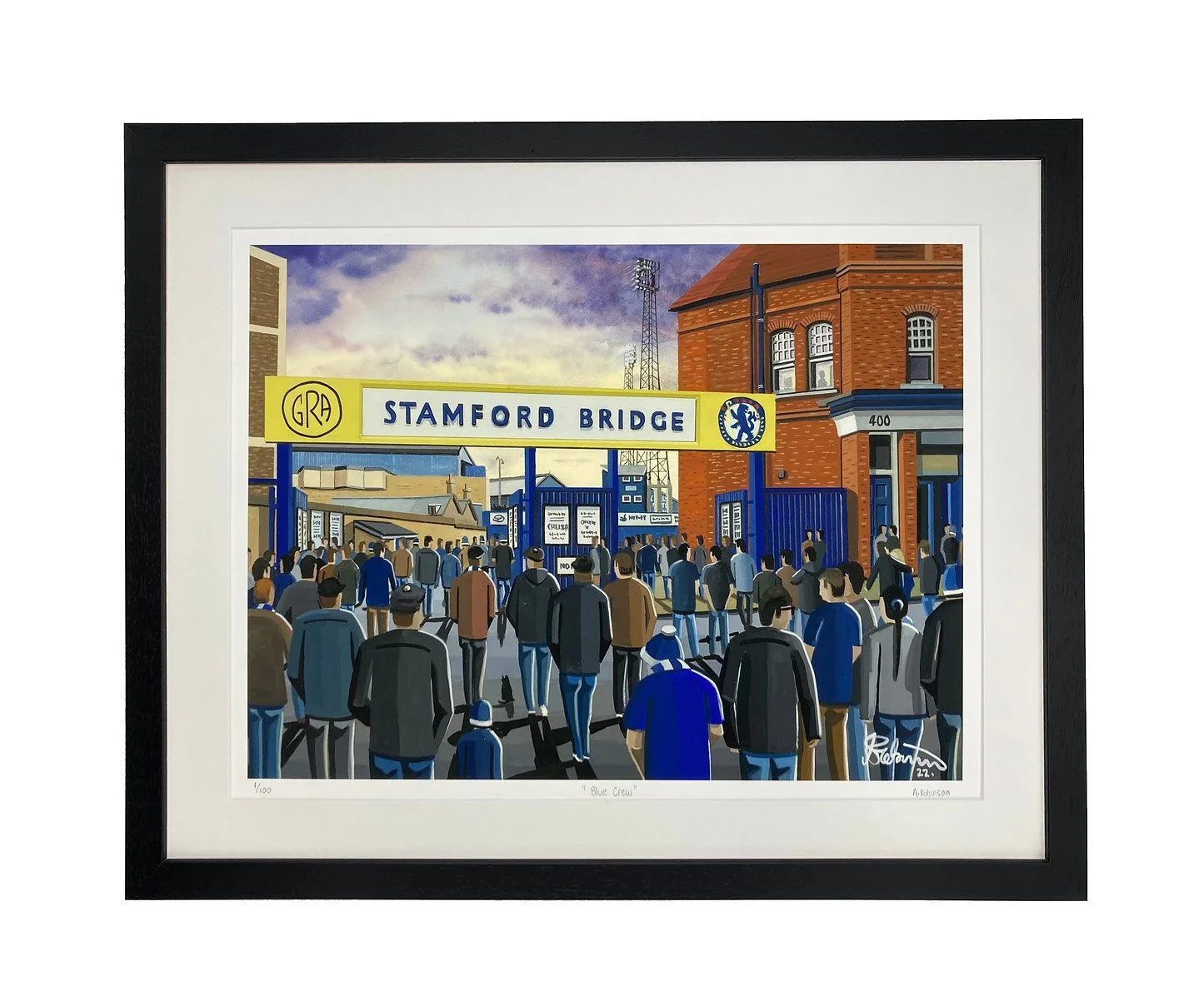 Chelsea FC Football Limited Edition Framed Art Print Stamford Bridge (20" x 16") - £176.00