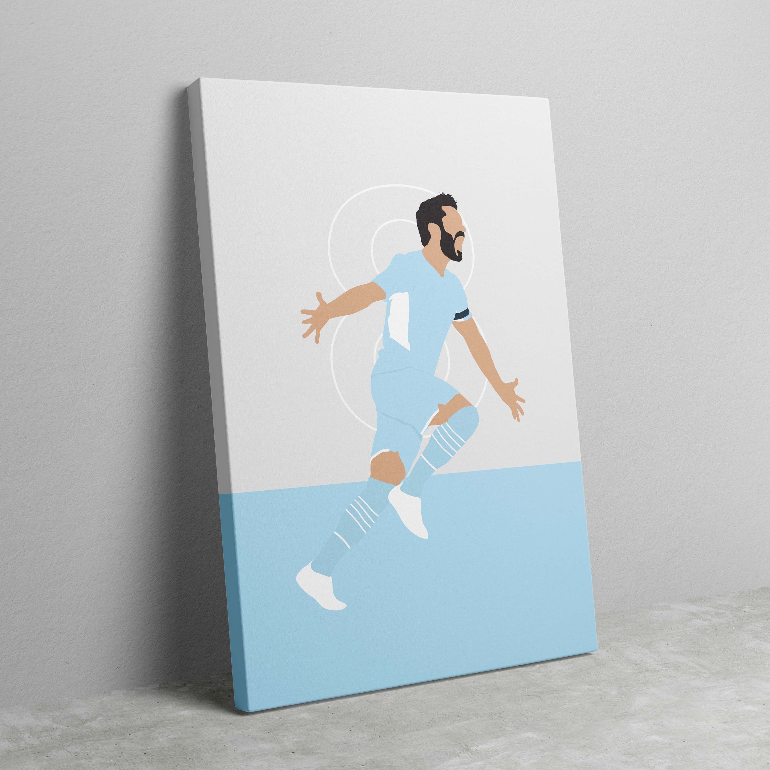 İlkay Gündoğan Title Winner - Man City | 16in x 24in A2 Canvas Art - £65.00