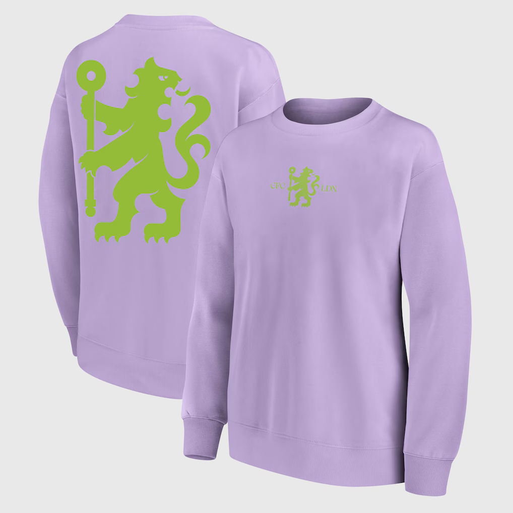 Chelsea Rampant Lion Fashion Oversized Crew Sweatshirt - Purple Rose - Womens - £58.00