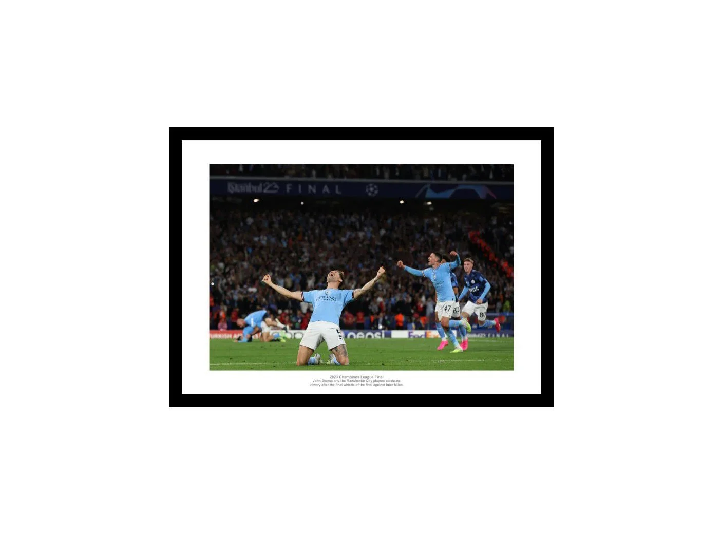 Manchester City 2023 Champions League Final Celebrations Photo Memorabilia 12in x 8in Framed - £30.00