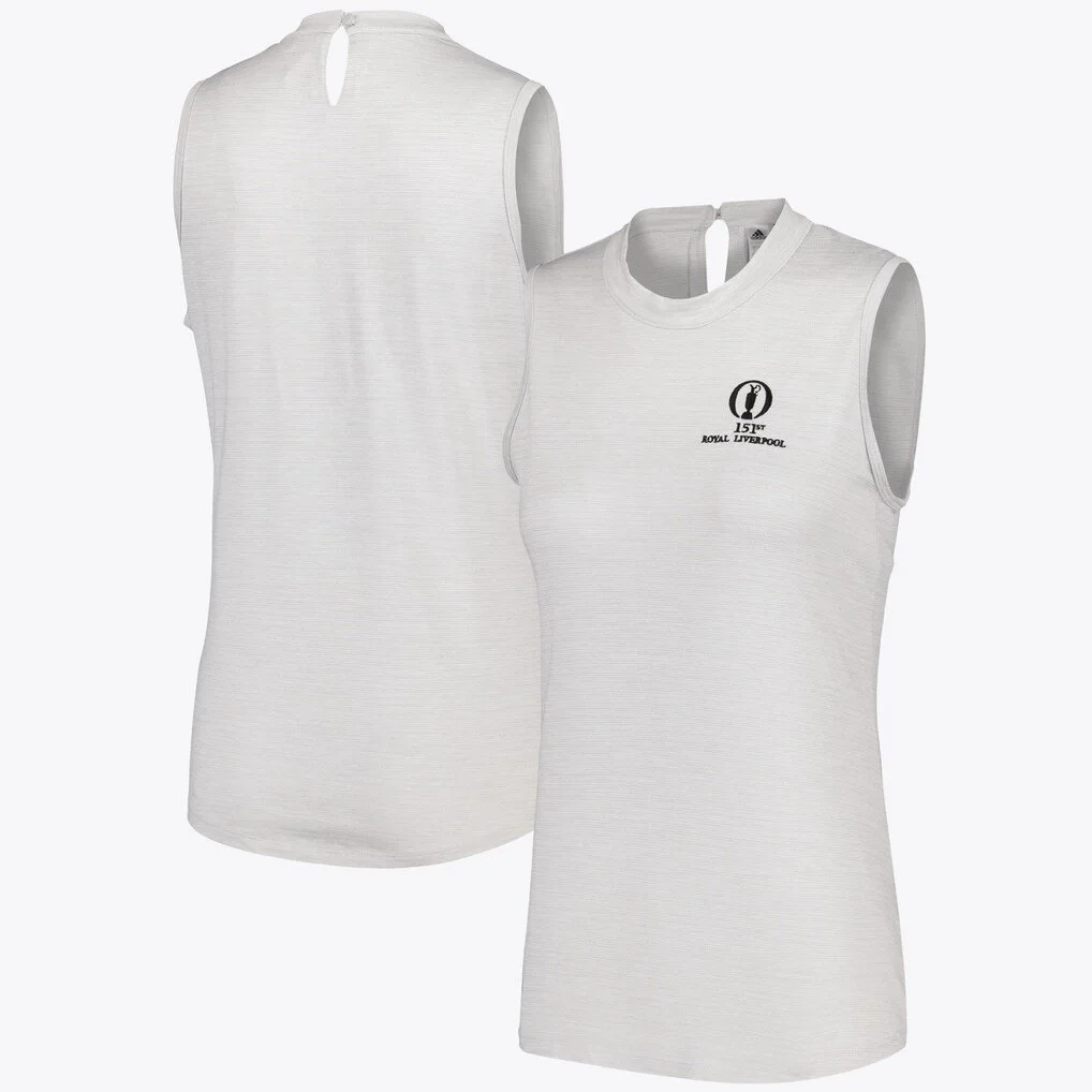 The 151st Open Royal Liverpool Adidas Essentials Heathered Mock-Neck Sleeveless Polo - Womens - £45.00