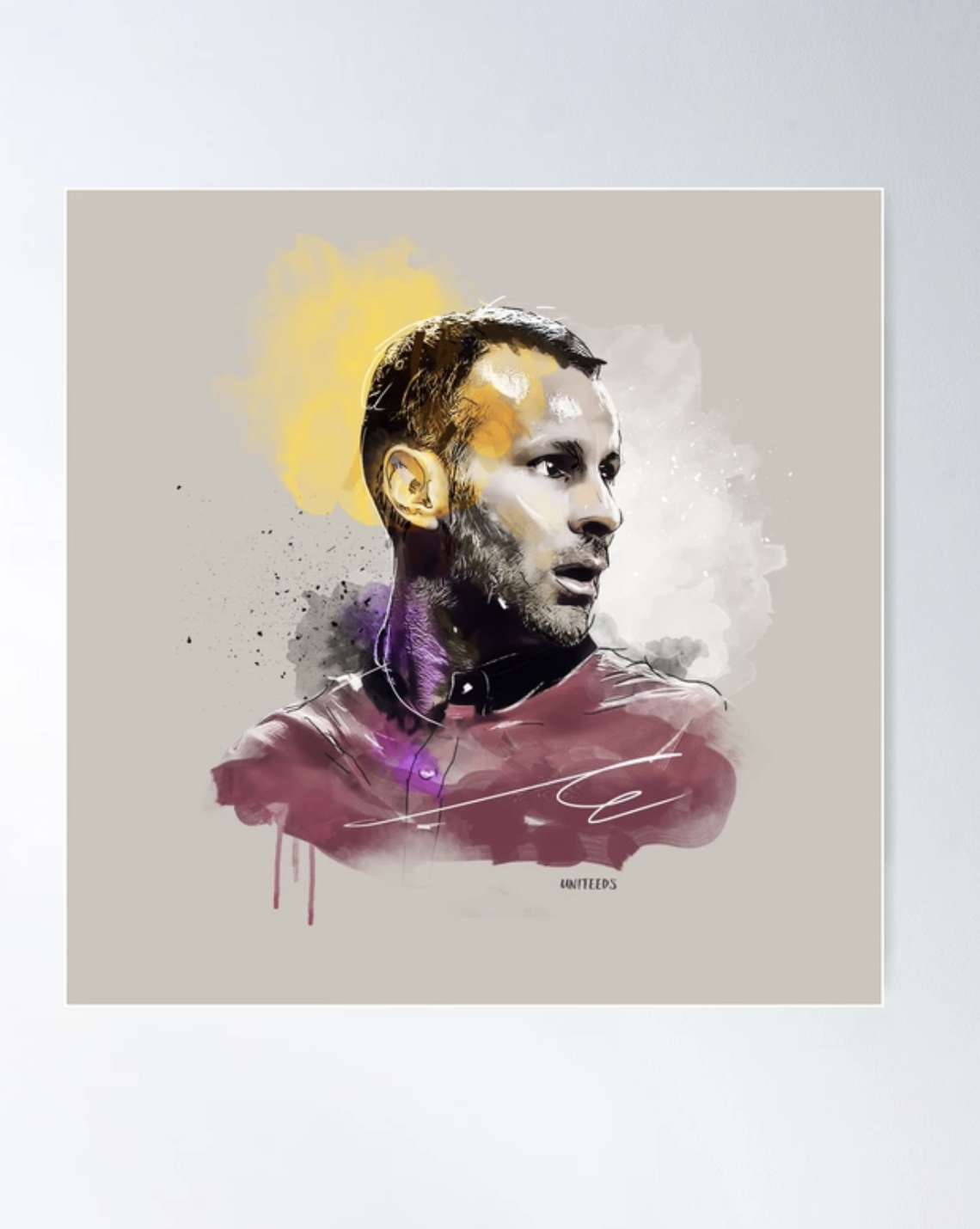 Ryan Giggs (MUFC) Painting Print | 84.1cm x 84.1cm Poster Print - £23.83