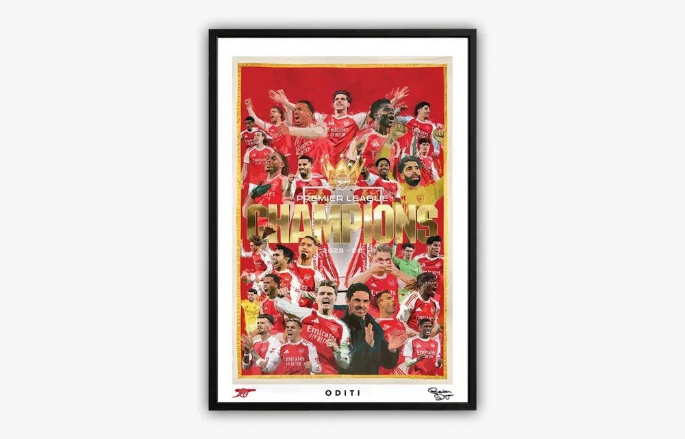Arsenal x Reuben Dangoor Premier League Champions Framed Print
 £100.00 
