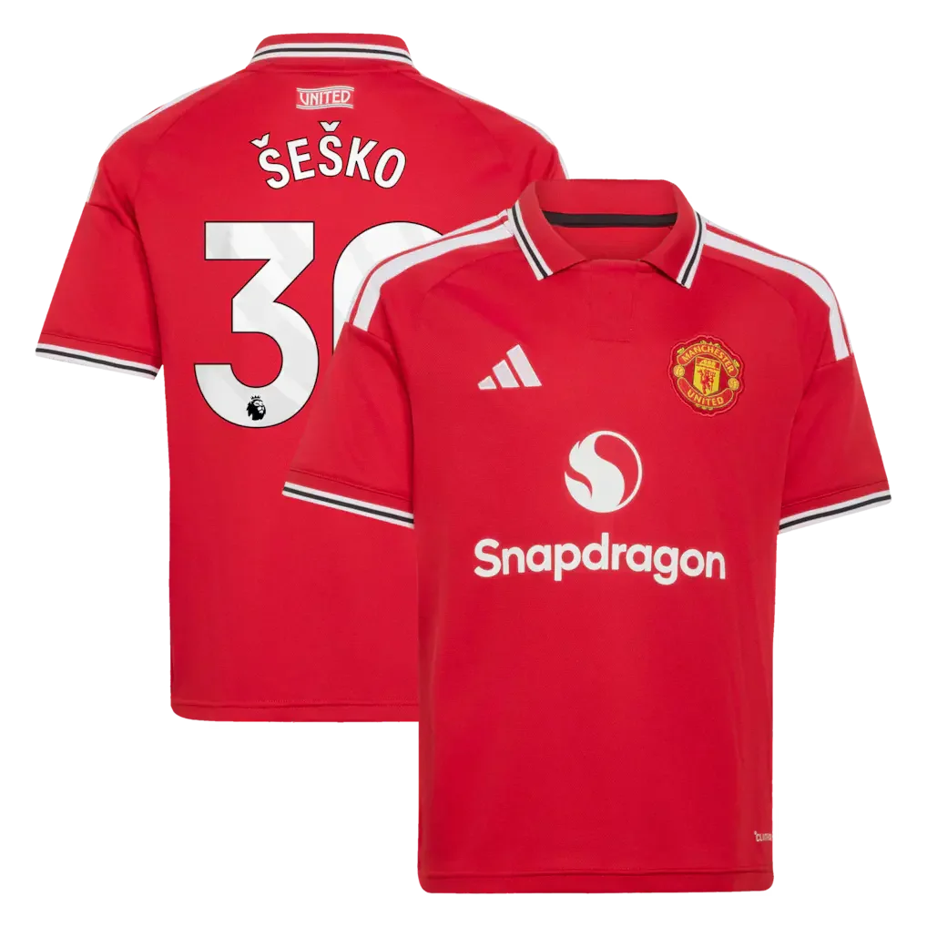 Manchester United adidas Home Shirt 2026-27 Kids Šeško 
 £75.00 