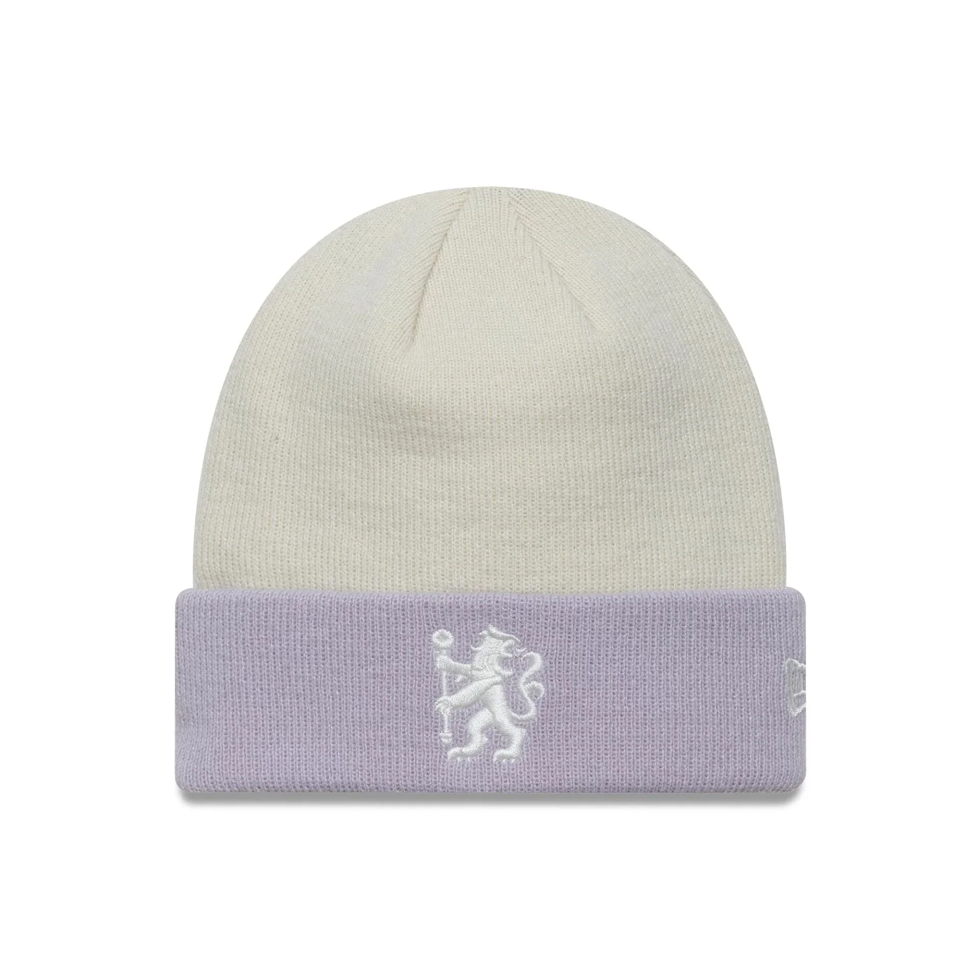 Chelsea FC Lion Crest Womens Contrast Cream Cuff Knit Beanie Hat - £25.00