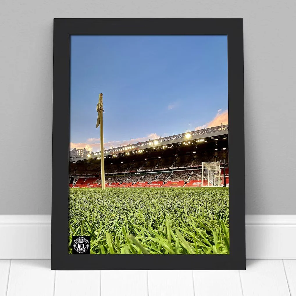 Manchester United Old Trafford Pitch Side Framed Print - A2 - £49.99