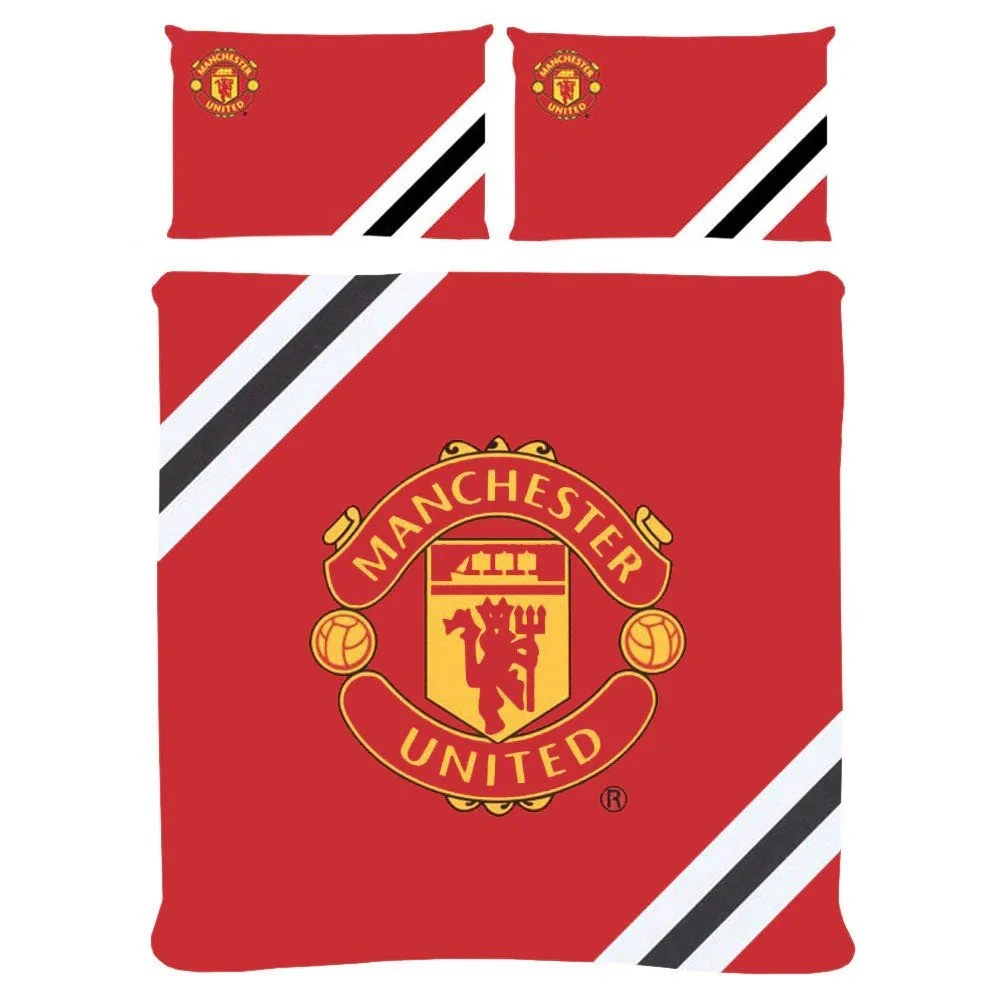 Manchester United FC Core Stripe Double Duvet Set - £41.90