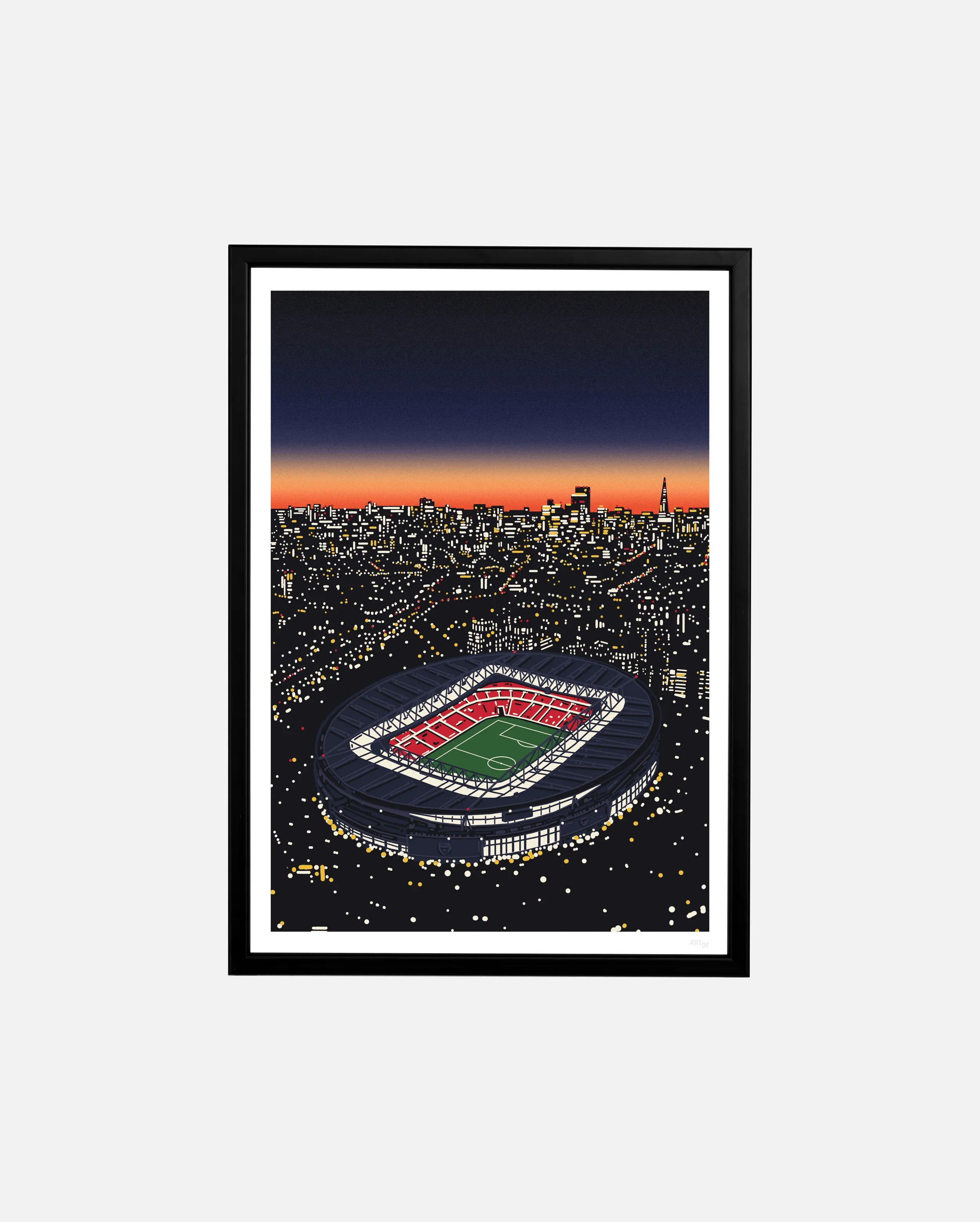 Arsenal FC Under The Lights Print | A4 Framed - £40.00