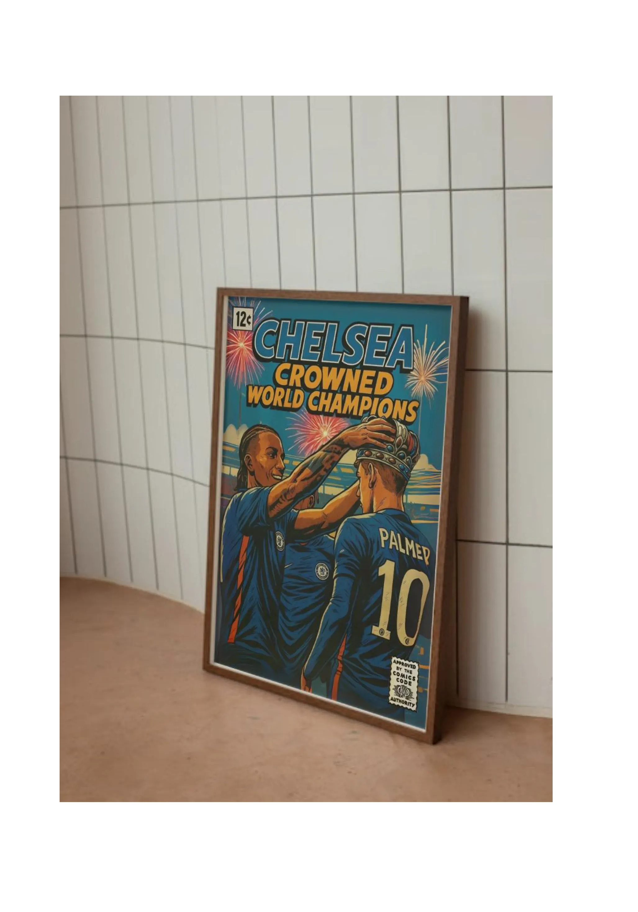 Chelsea Club World Cup Champions 2025 Comic Book Print Wall Art Poster | A3 Framed Print - £29.99 