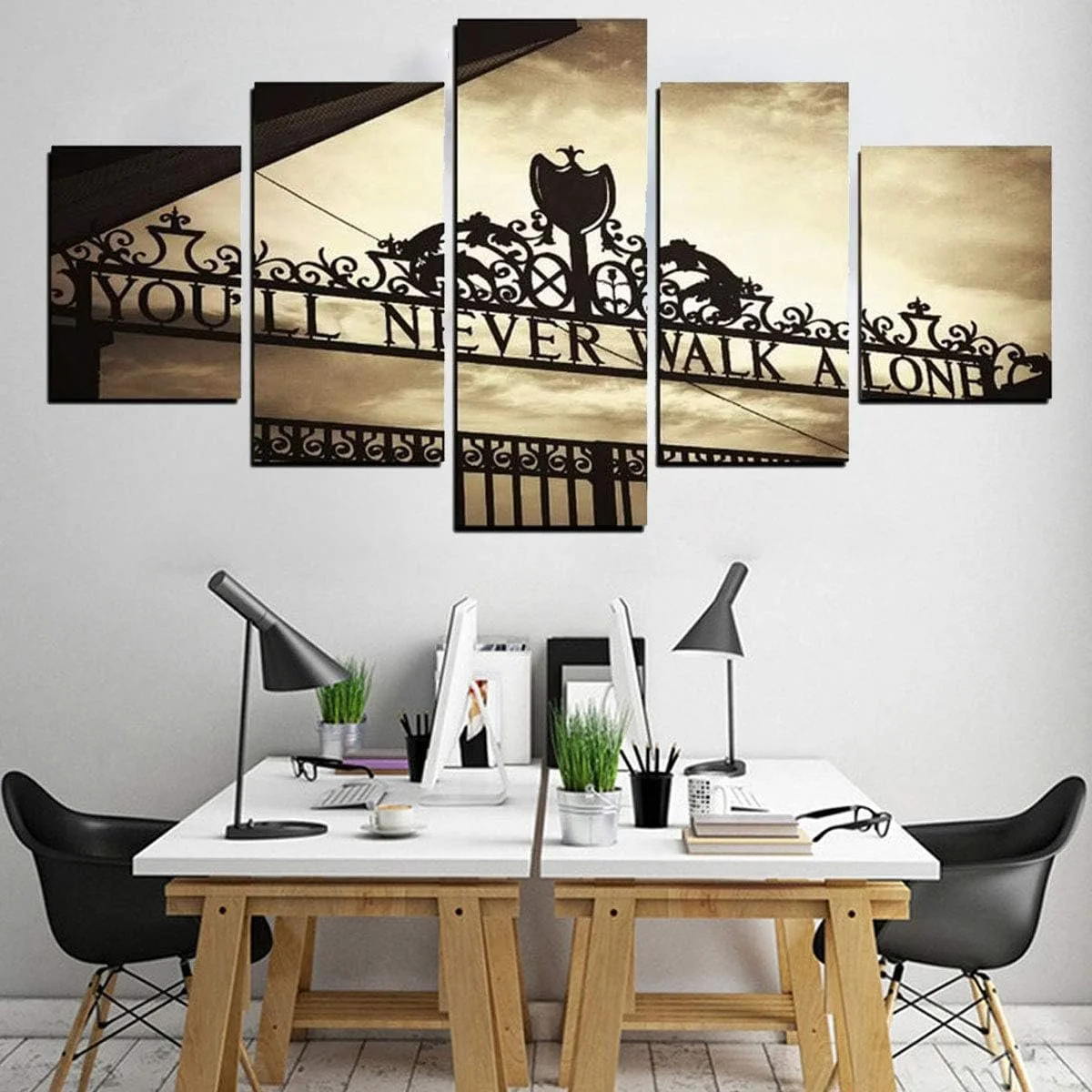 5Pcs Frameless Liverpool You'll Never Walk Alone Canvas Picture - £10.99