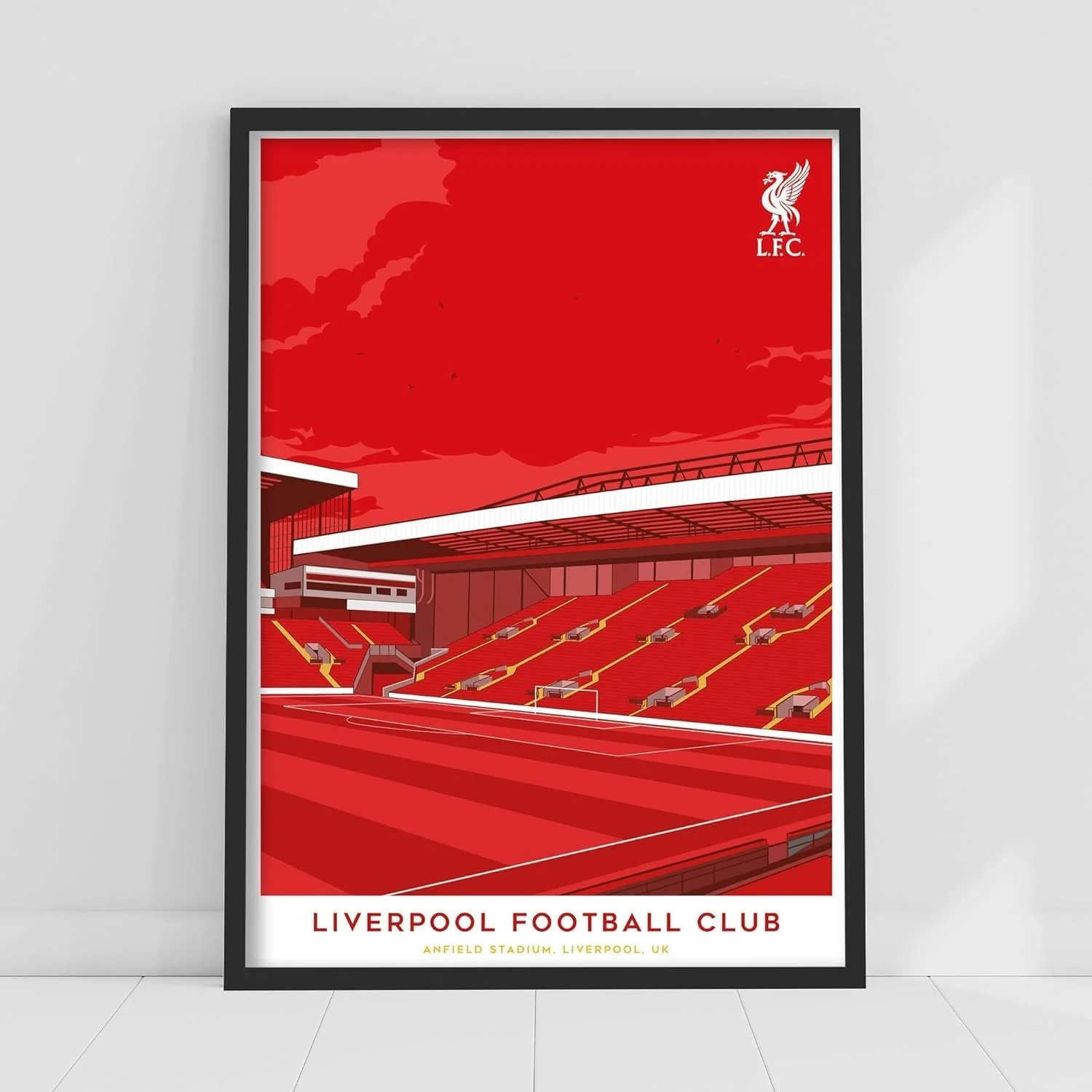 Anfield Illustration Poster LFC Football Art (29.7cm x 42cm - A3) Framed - £13.99