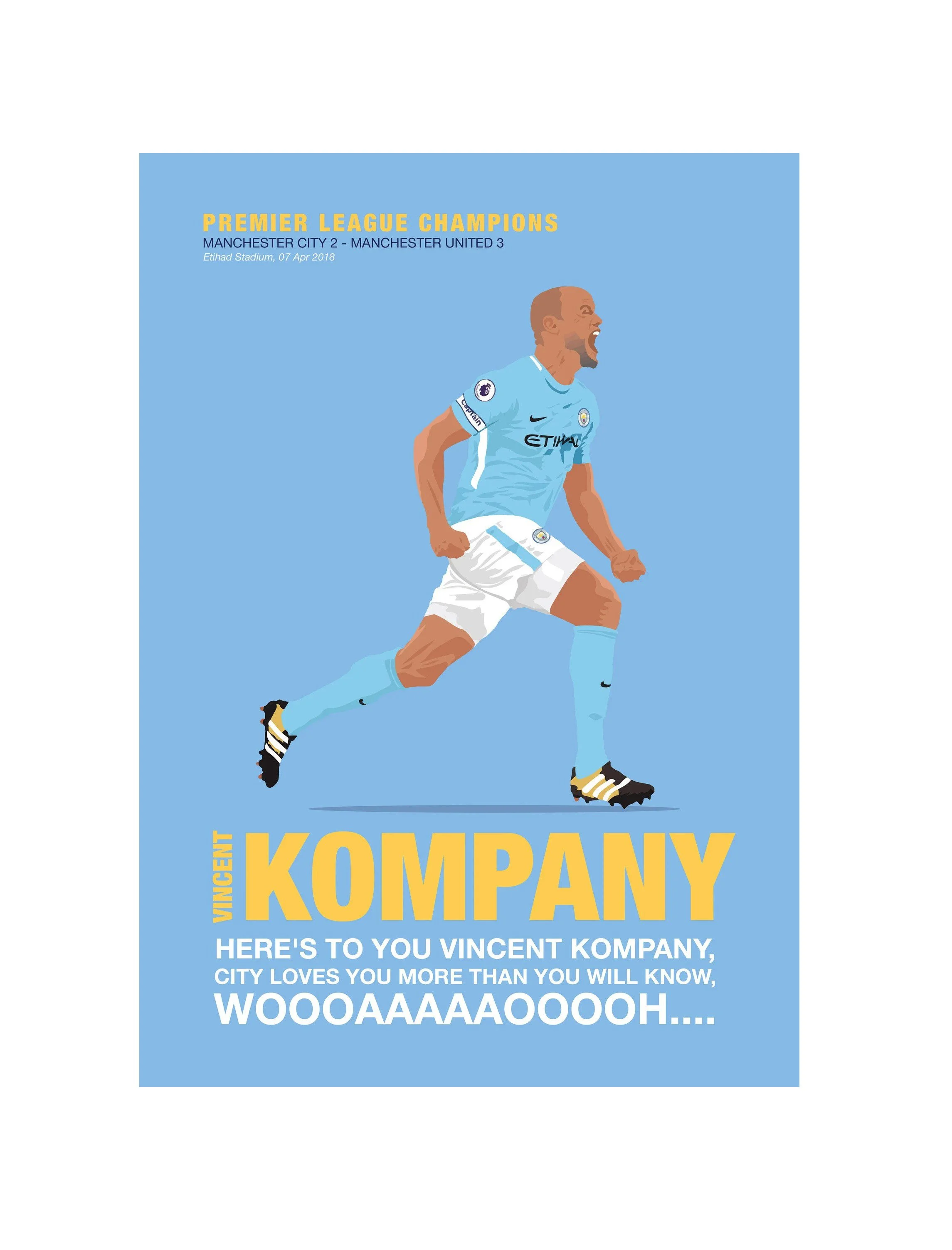 Vincent Kompany Man City Loves You More Than You Will Know A4 Poster Print - £9.35