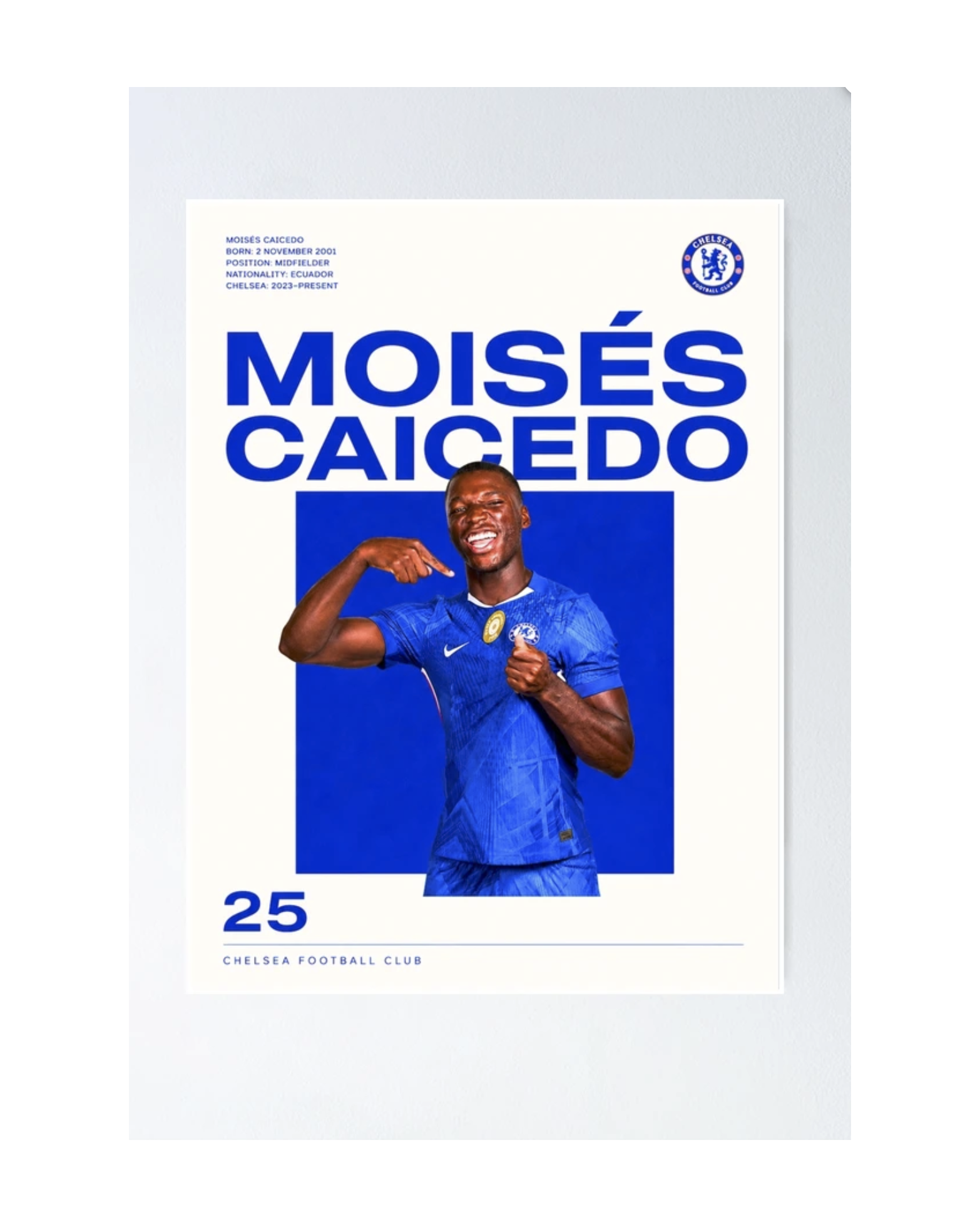 Moisés Caicedo Chelsea FC Poster 59.4cm x 79.2cm Semi Gloss
 £18.97 