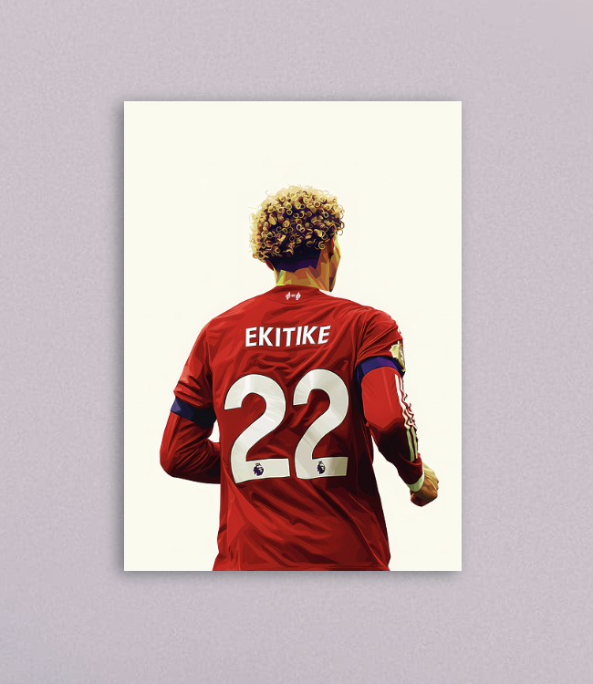 Hugo Ekitike | Liverpool FC | 17.7in x12.6in Gloss Wall Art Metal Plate - £49.99