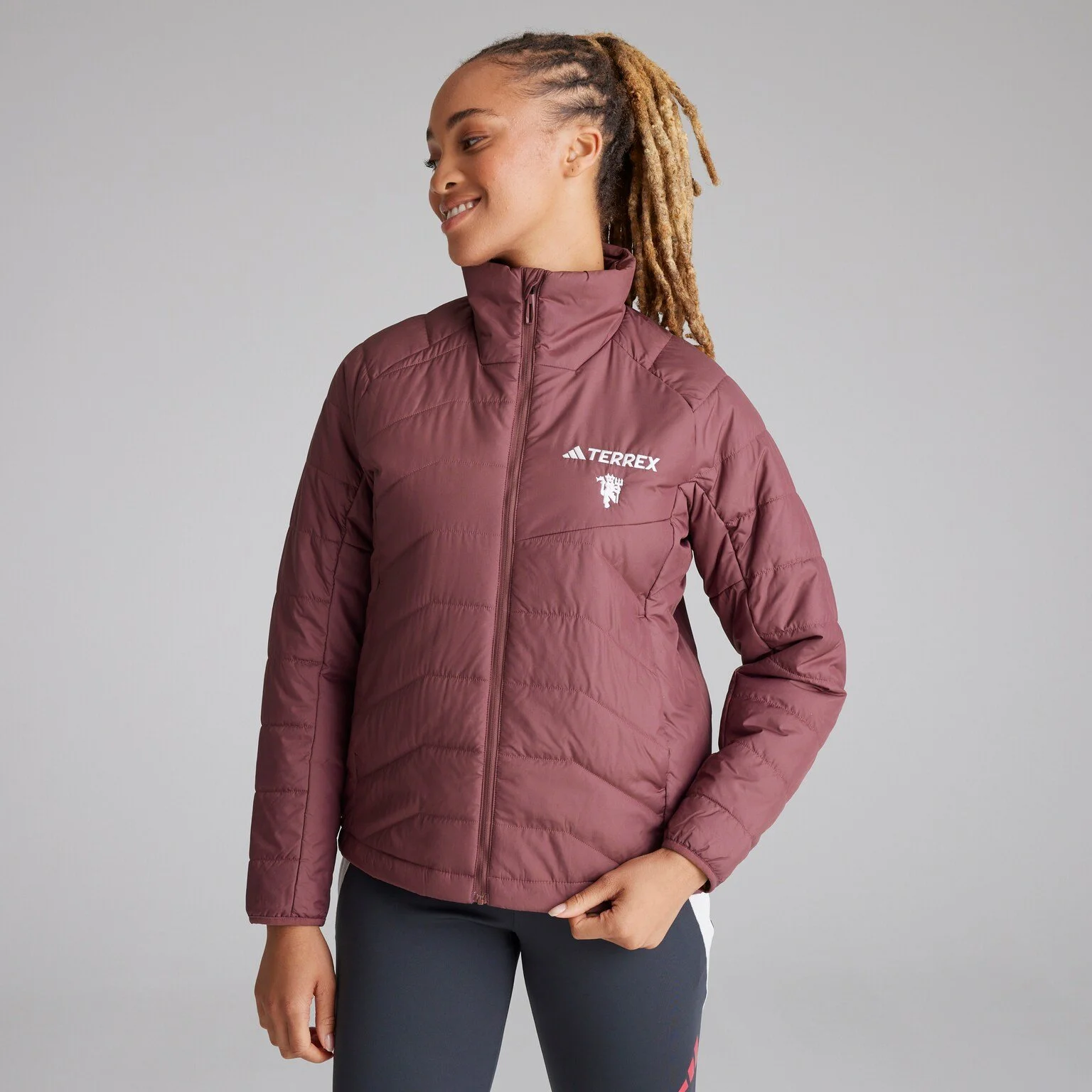 Manchester United x adidas Womens Terrex Multi Synthetic Jacket Pink - £120.00