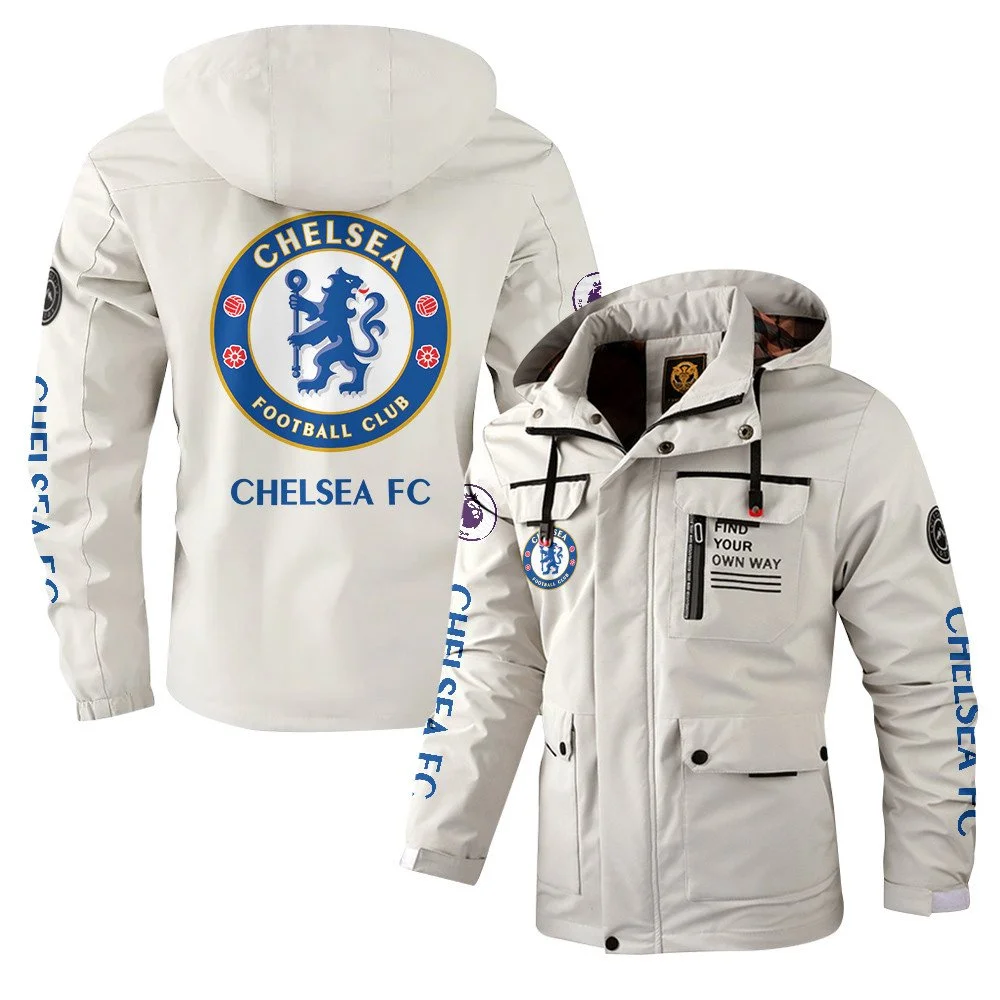Chelsea F.C. Fully Printed Logos Parka Jacket - White - £70.95