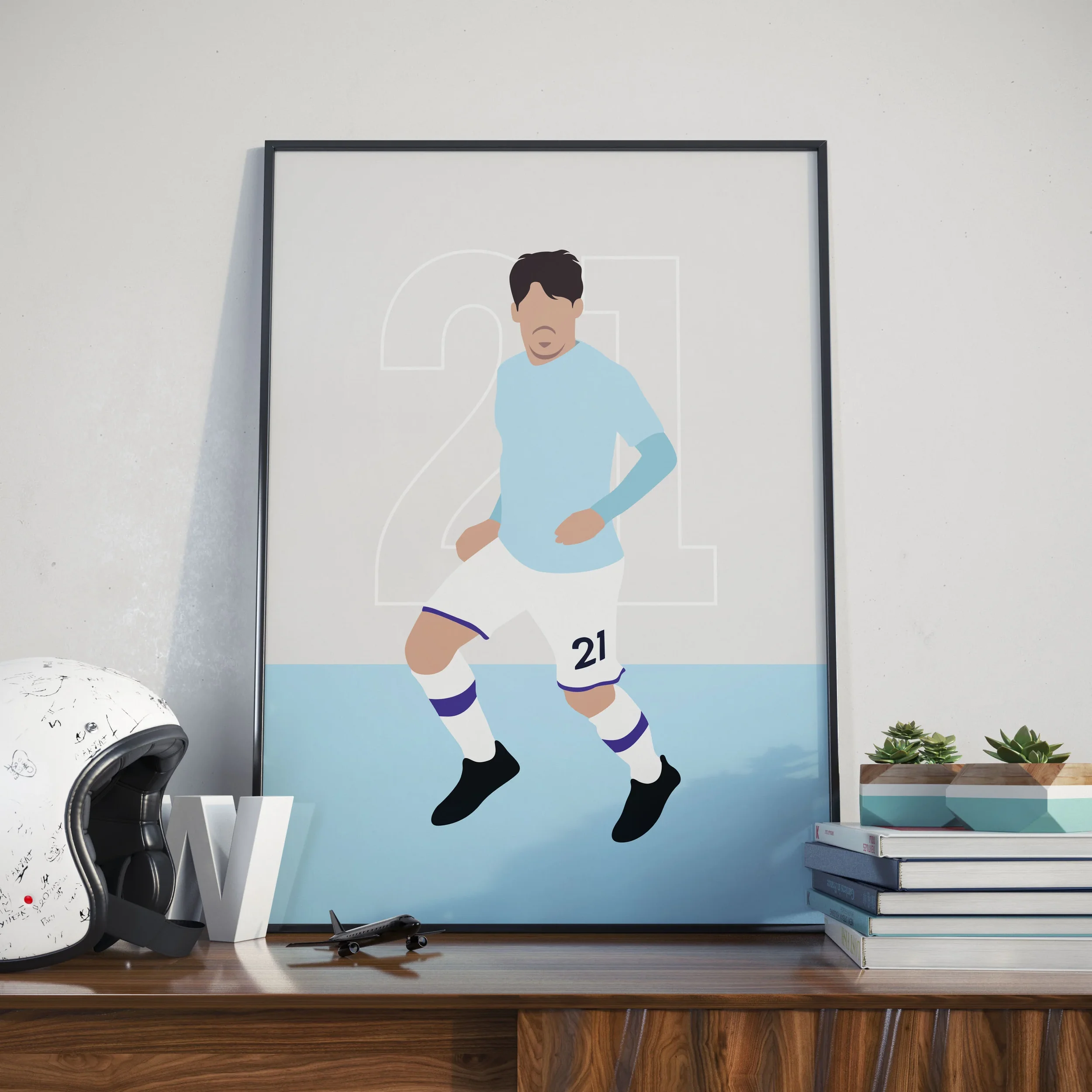 David Silva - Man City | A4 Framed Print - £45.00
