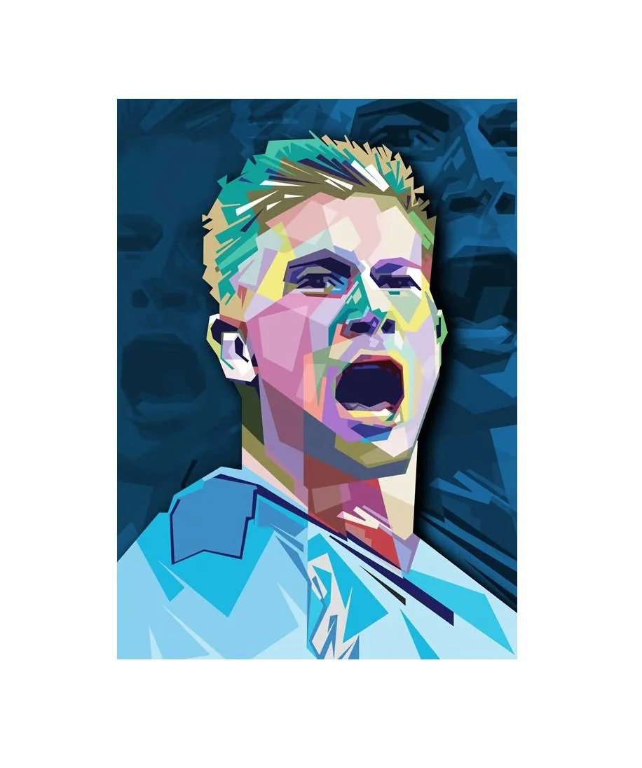 Kevin De Bruyne style wpap | Manchester City FC | 50cm x 70cm Canvas Wall Art - £81.53