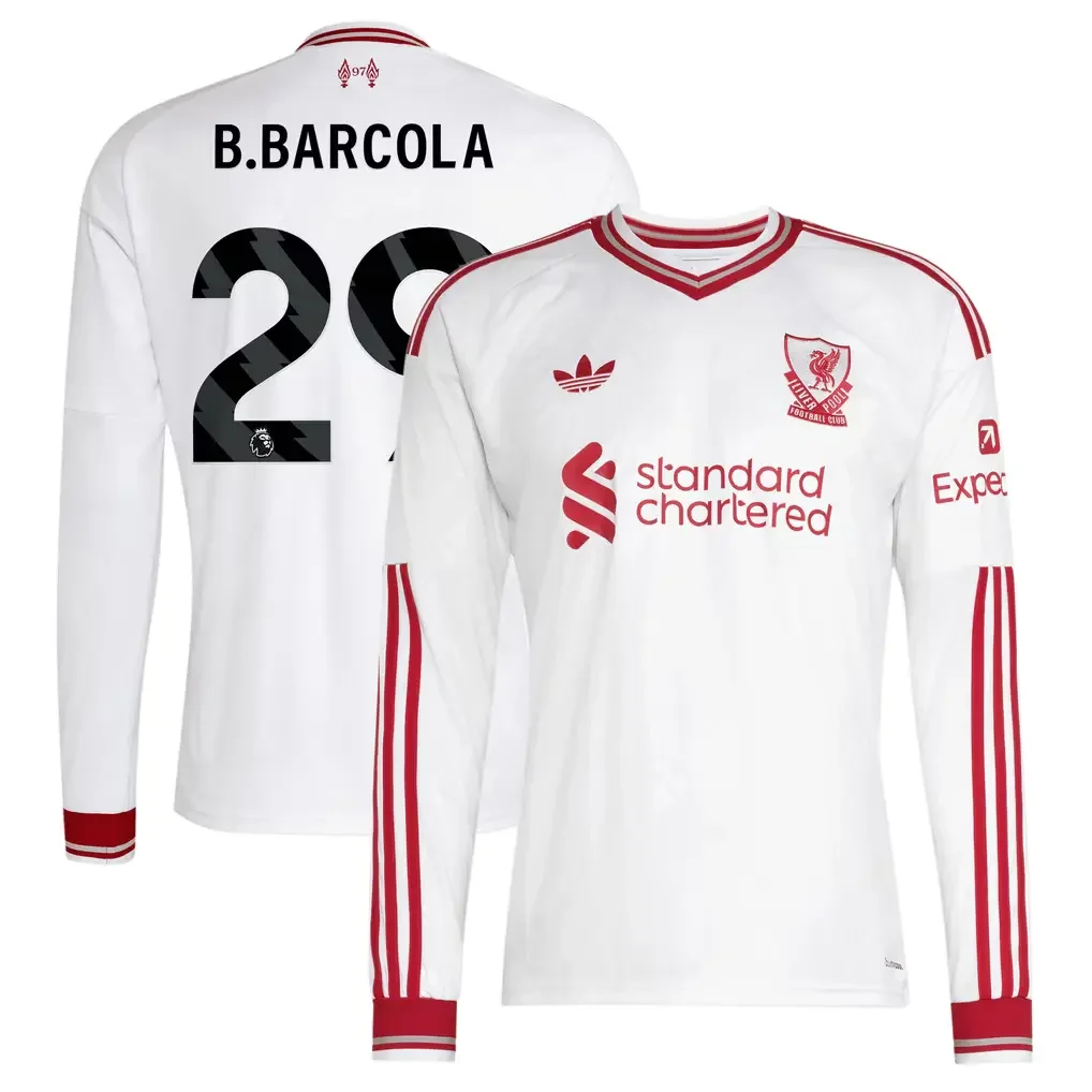 Liverpool adidas Away Shirt 2026-27 - Kids - L/S B.Barcola 29
 £80.00 