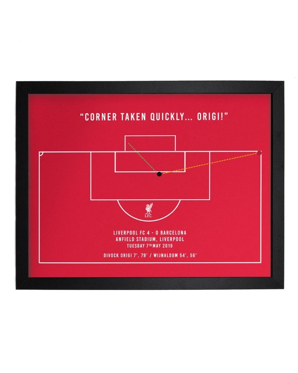 Liverpool FC Iconic Goals Print 30cm x 40cm Art Print in a White Frame - £25.00