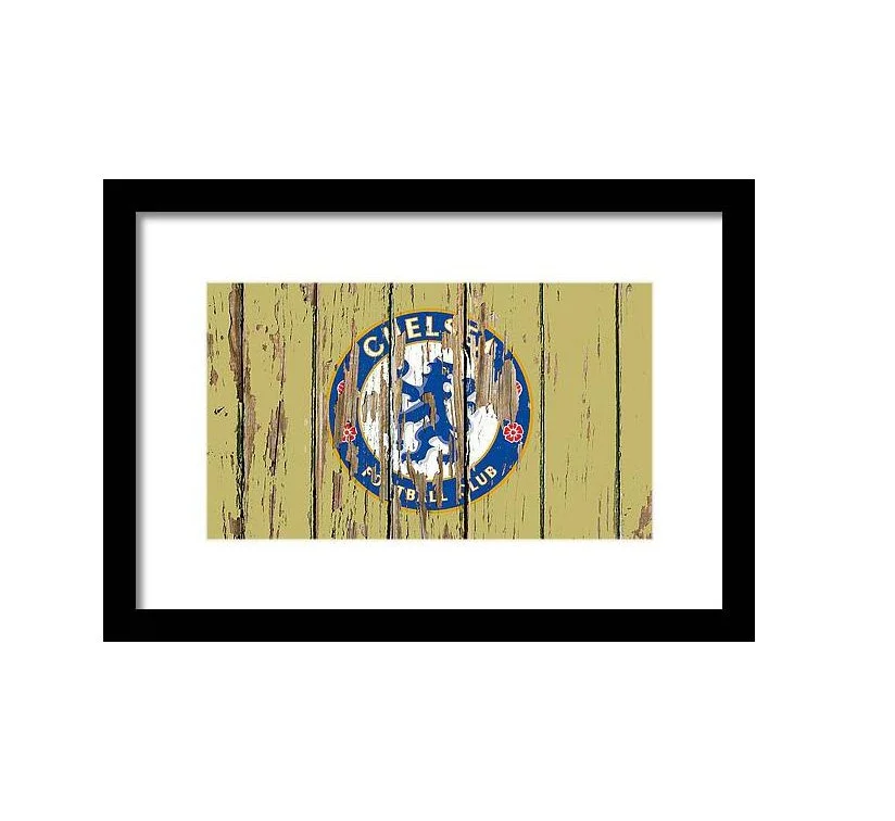 Chelsea Football Club Vintage Logo on Peeling Paint Barnwood Framed Print 12" x 7"
 £71.69 