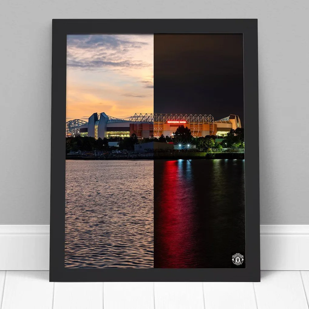 Manchester United Old Trafford Day & Night Framed Print - A2 - £49.99