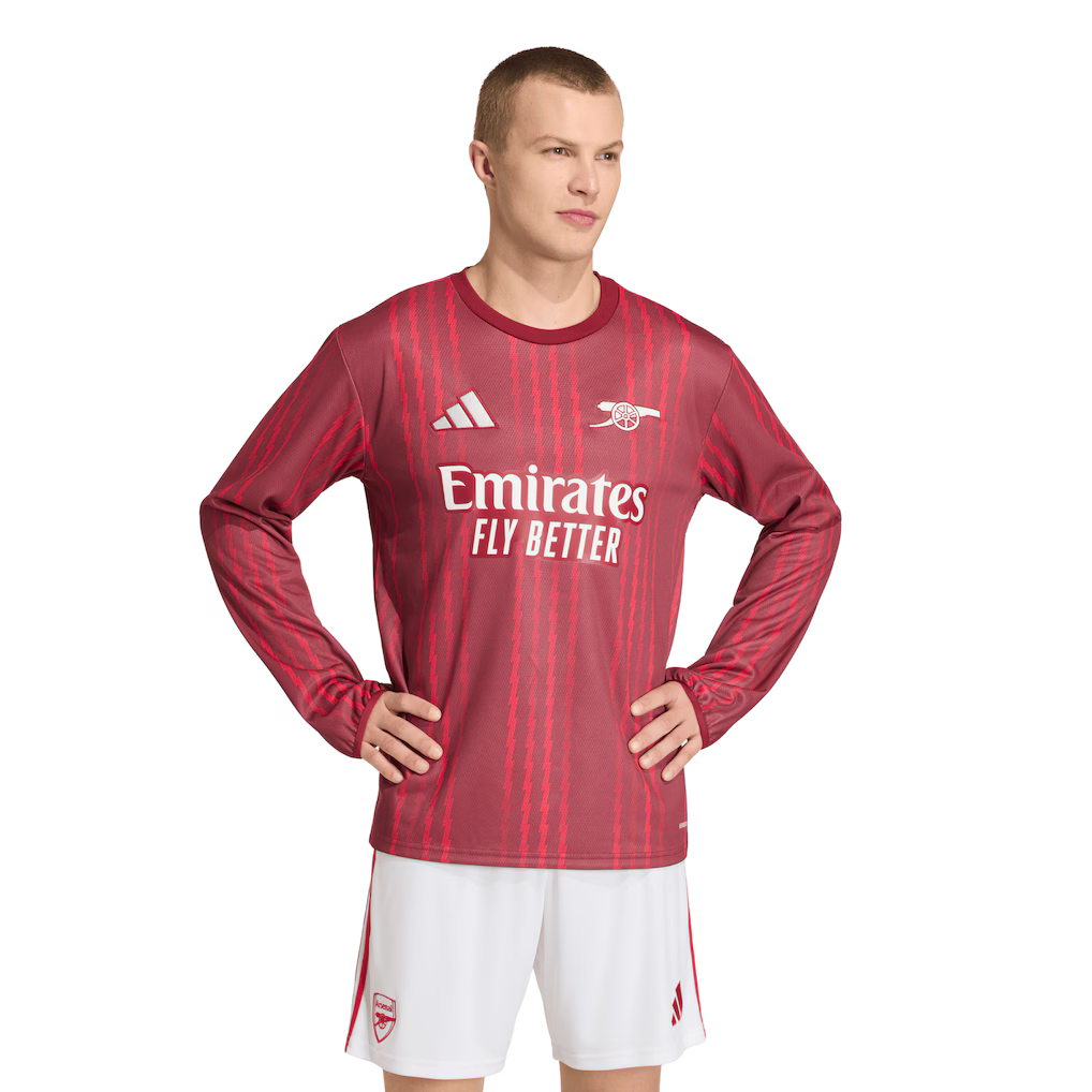 Arsenal adidas Pre Match Warm Top - Burgundy - £90.00