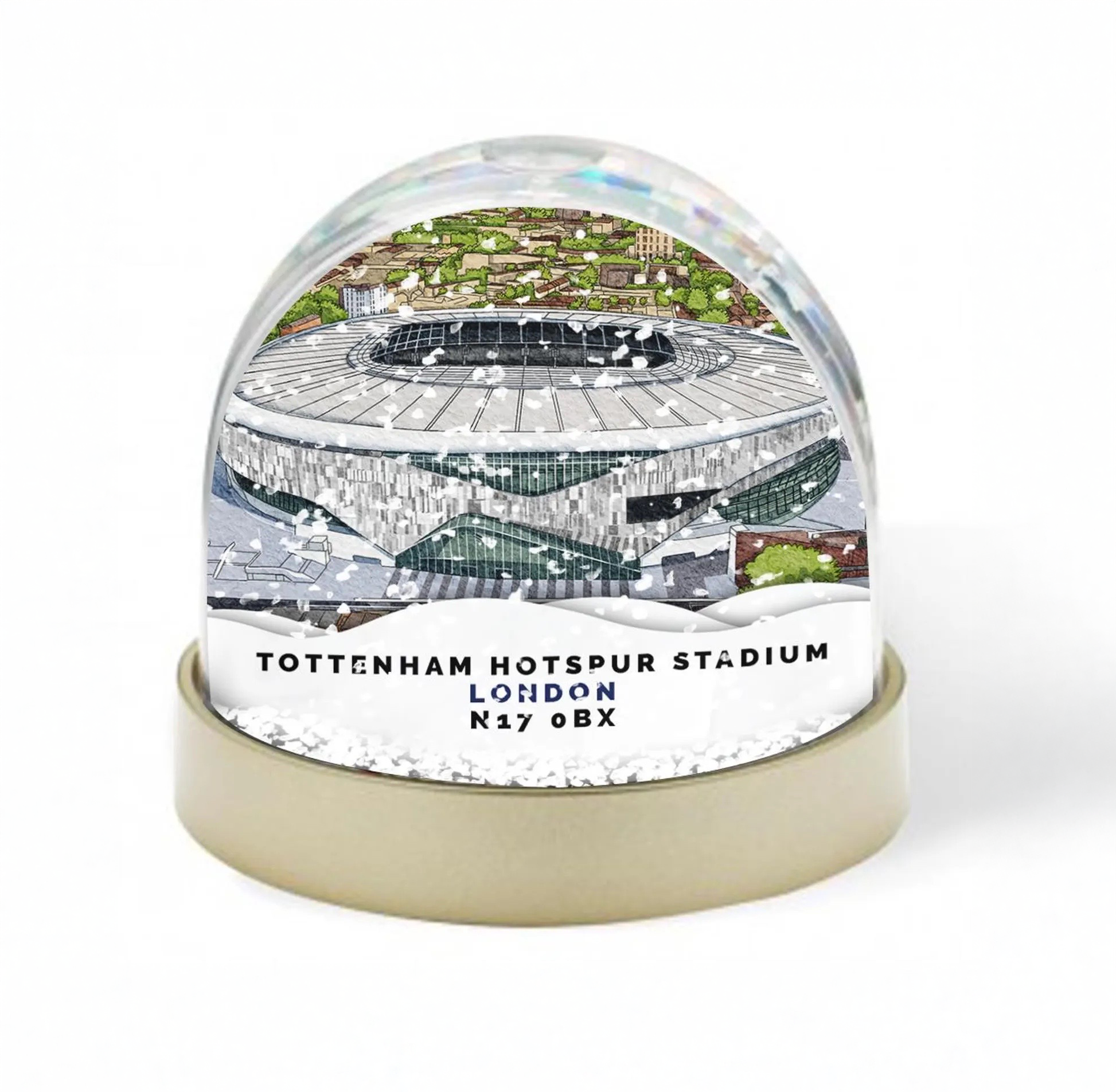 Spurs Around The Grounds Tottenham Hotspur Stadium Water Colour Snow Globe - £11.99