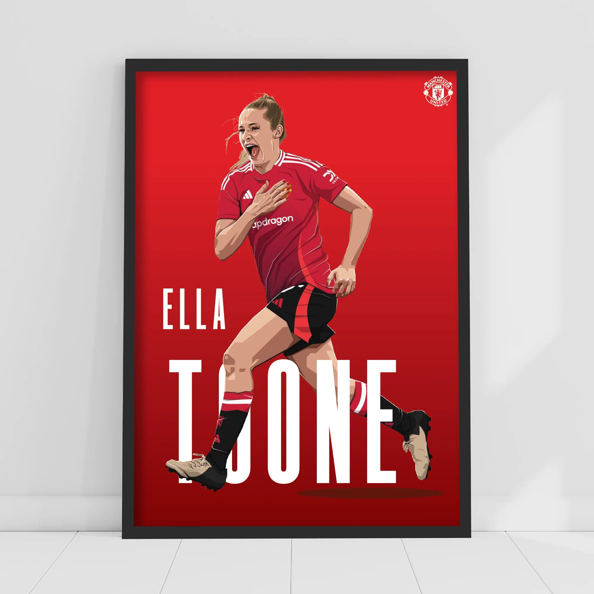 Manchester United Print - Ella Toone 24/25 Football Wall Art (A4 Framed) - £23.99