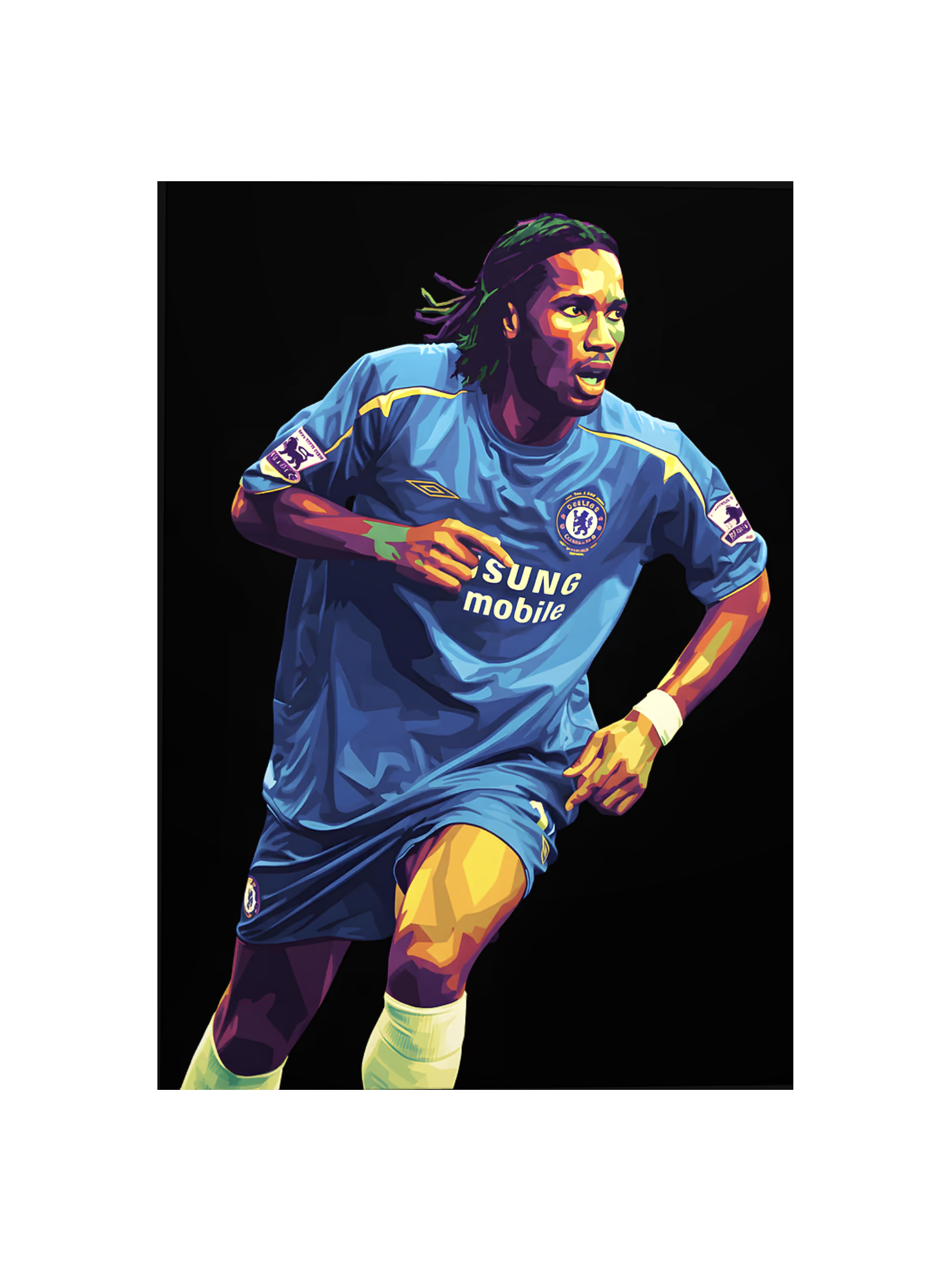 Didier Drogba Chelsea FC Metal Poster | Gloss with Graphite Frame | 26.6in x 18.9in - £104.99