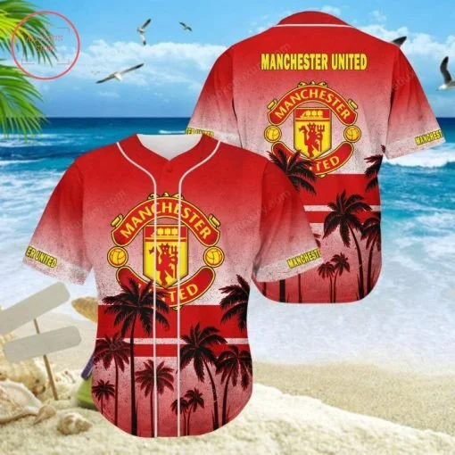 Manchester United Coconut Tree Baseball Jersey - Red - £49.44
