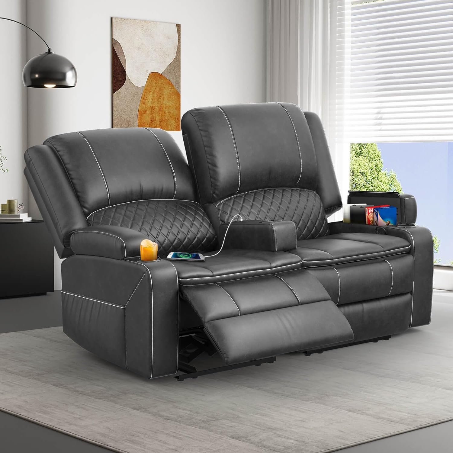 Recliner Chair 2 Seater Sofa Set, Console Built-In Cup Holders
 £399.99 
