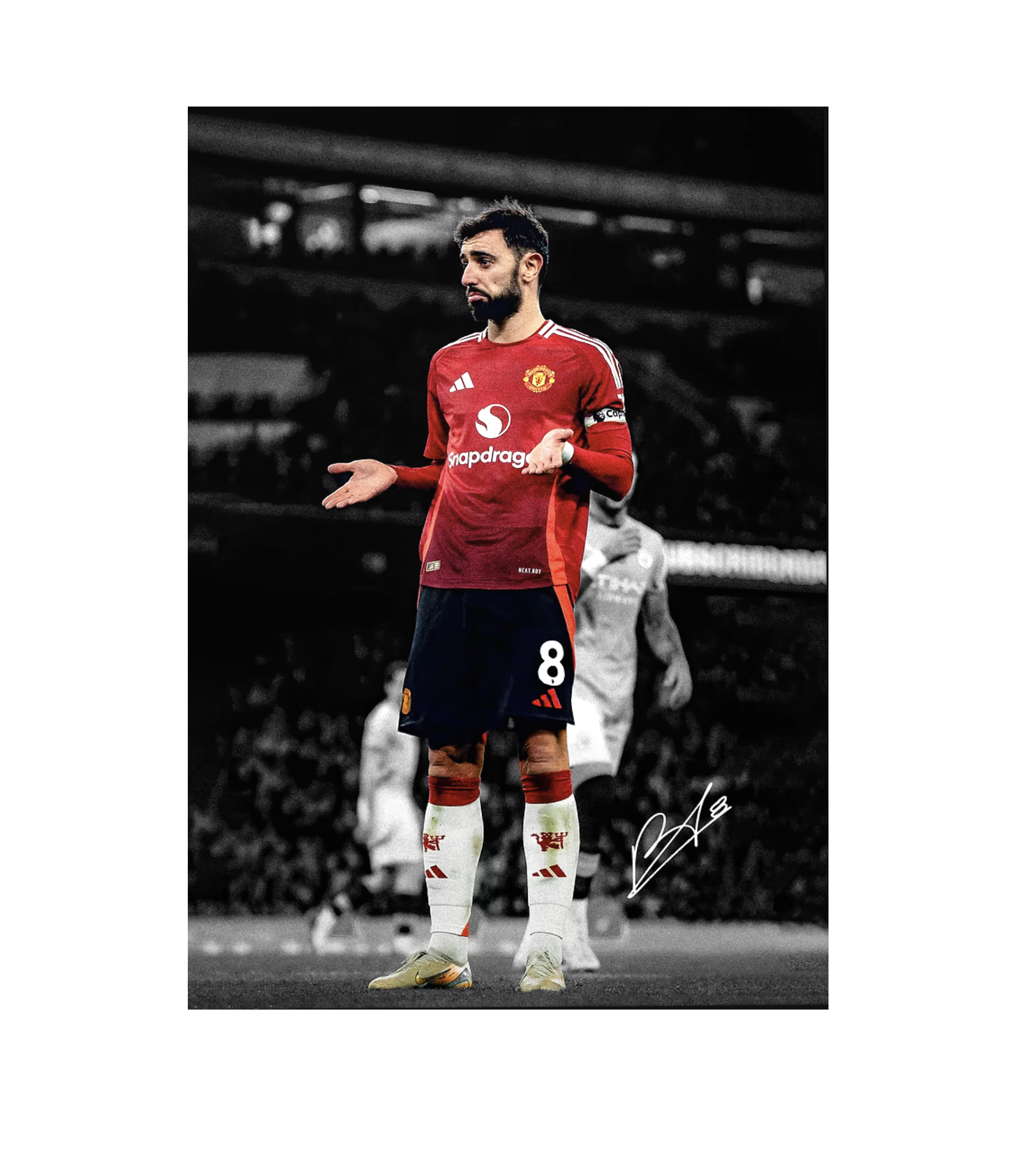 Bruno Fernandes Matte Metal Poster 17.7ins x 12.6ins - £39.99