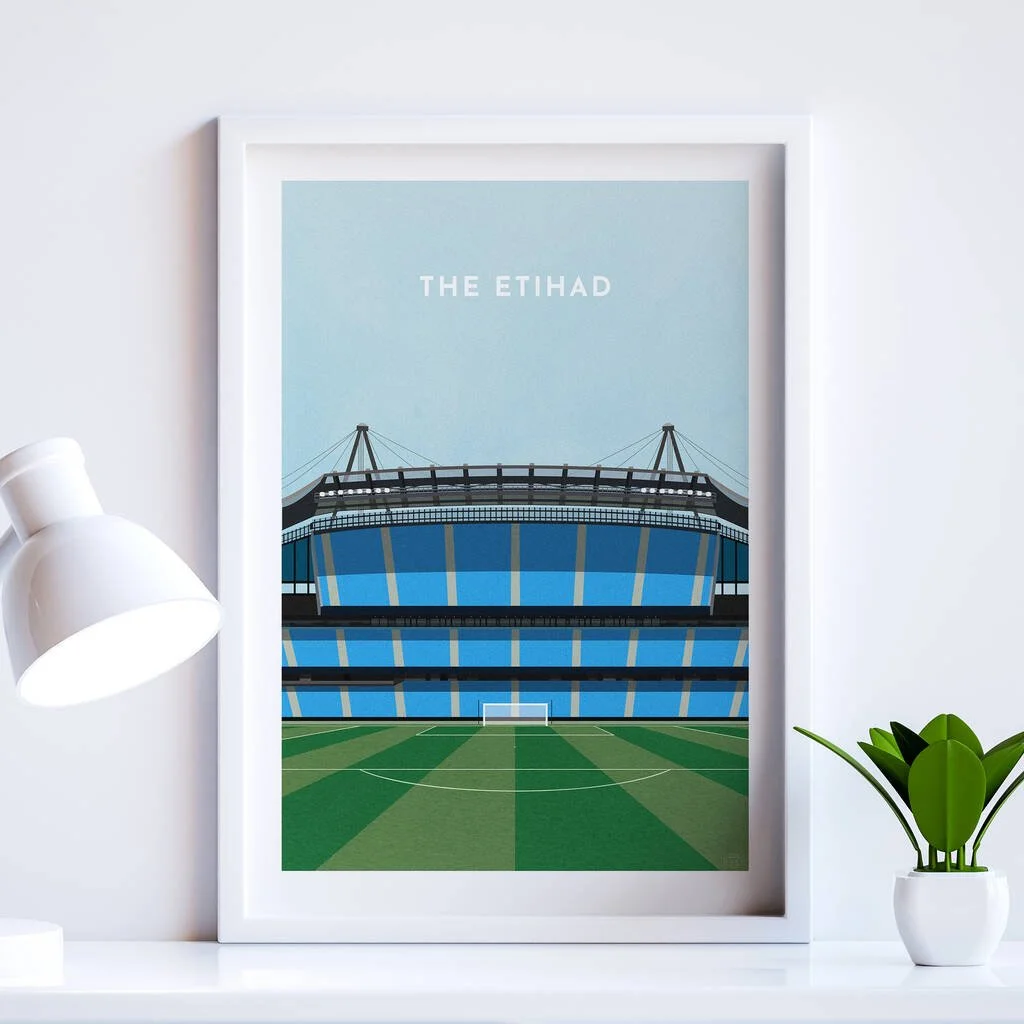 Manchester City Football Stadium Art Print A3 Framed - £50.00
