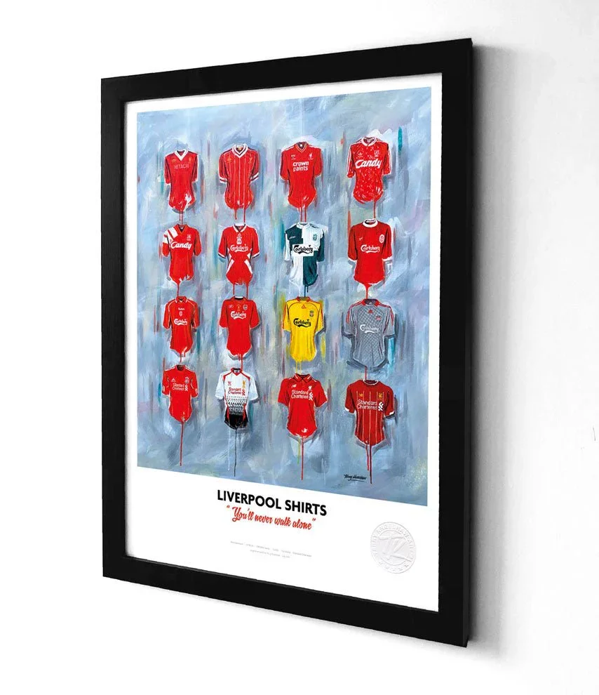 Liverpool FC A3 Framed Print | Iconic Reds Shirt Wall Art | Terry Kneeshaw Art - £34.99