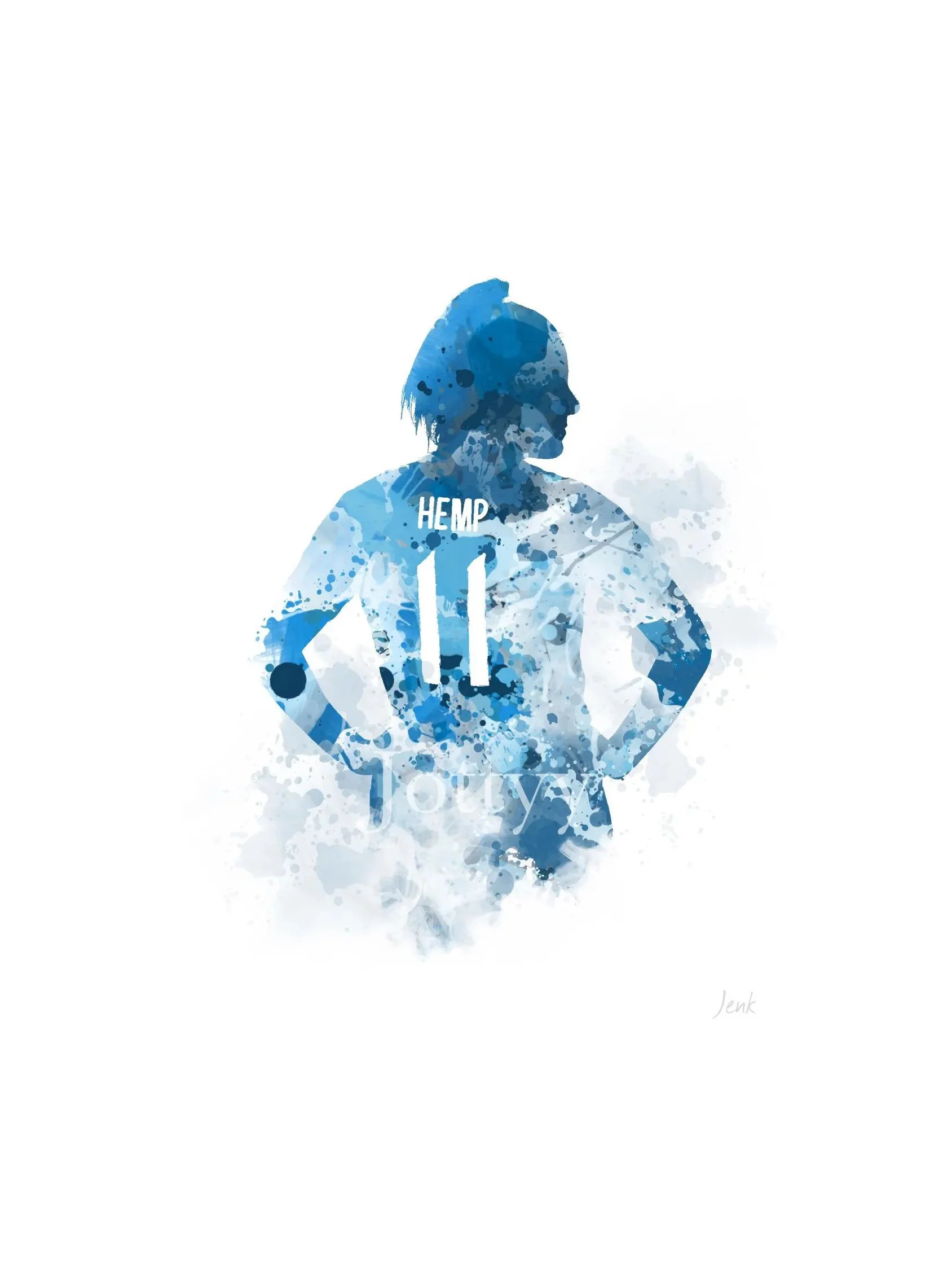 Lauren Hemp Art Print Man City Women's Football A4 - £11.98