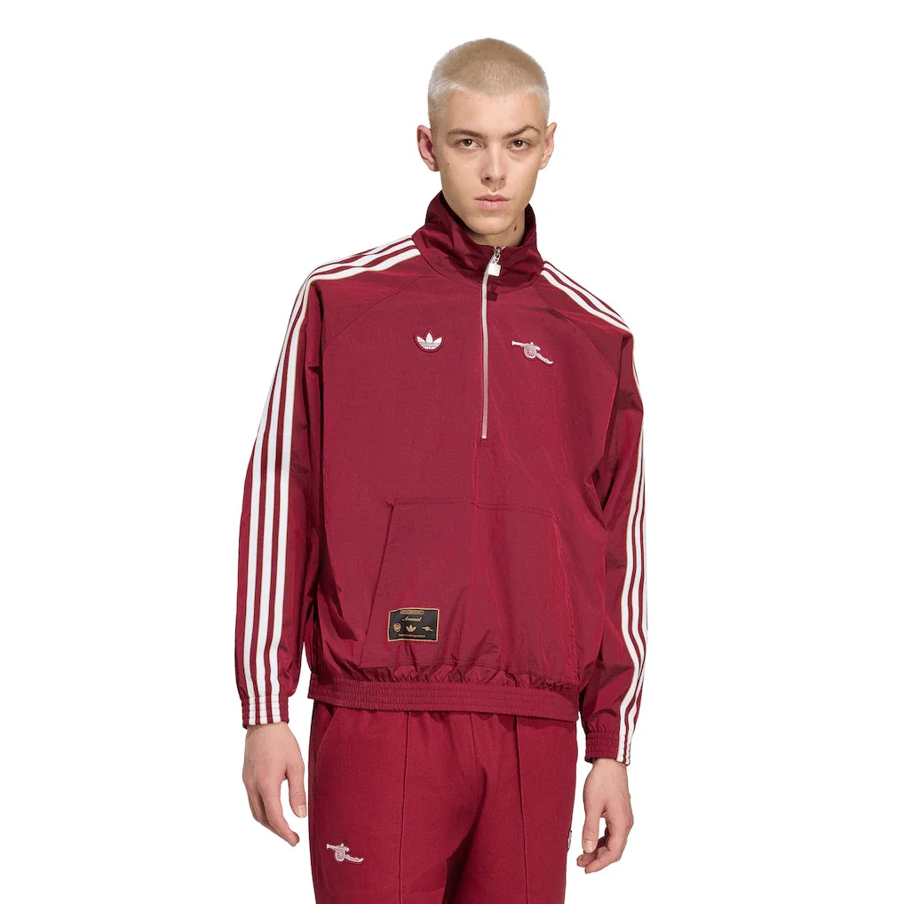 Arsenal adidas Icon Half Zip Jacket | Burgundy - £120.00