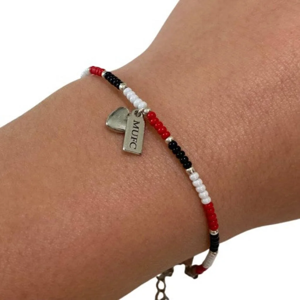 Manchester United Football Fan Mufc Bracelet With Heart Charm - £24.95