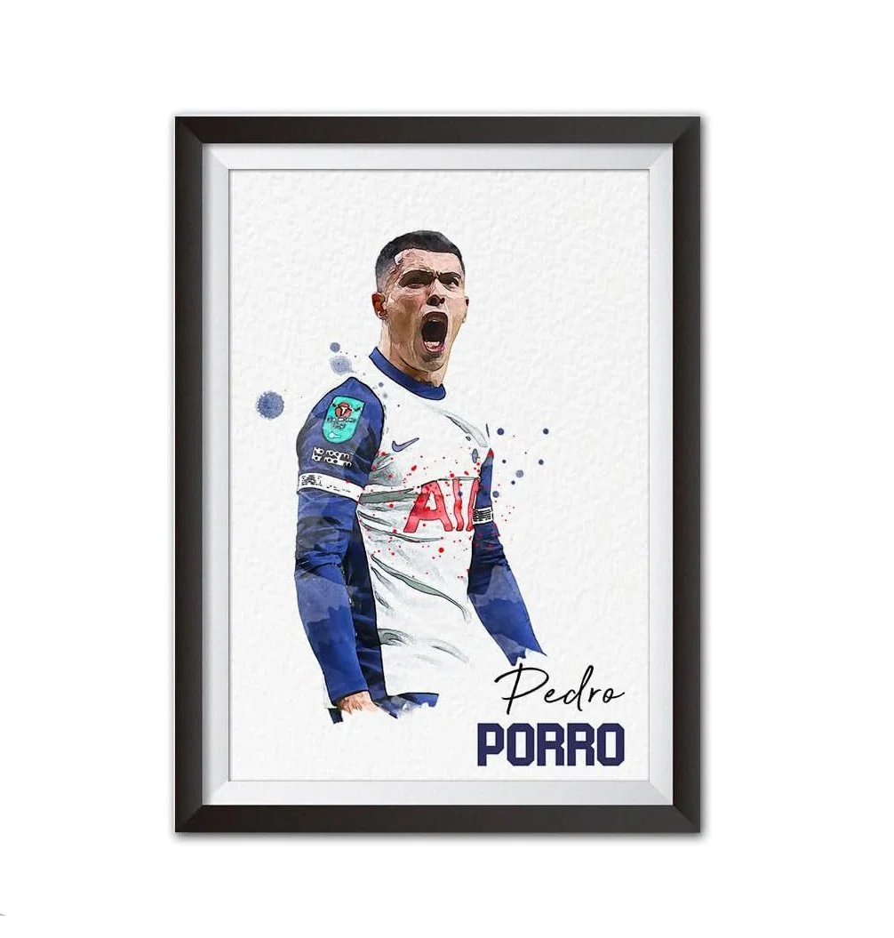Watercolour Style Pedro Porro Portrait | Tottenham Hotspur FC | Unframed A4 Wall Art Print - £9.99
