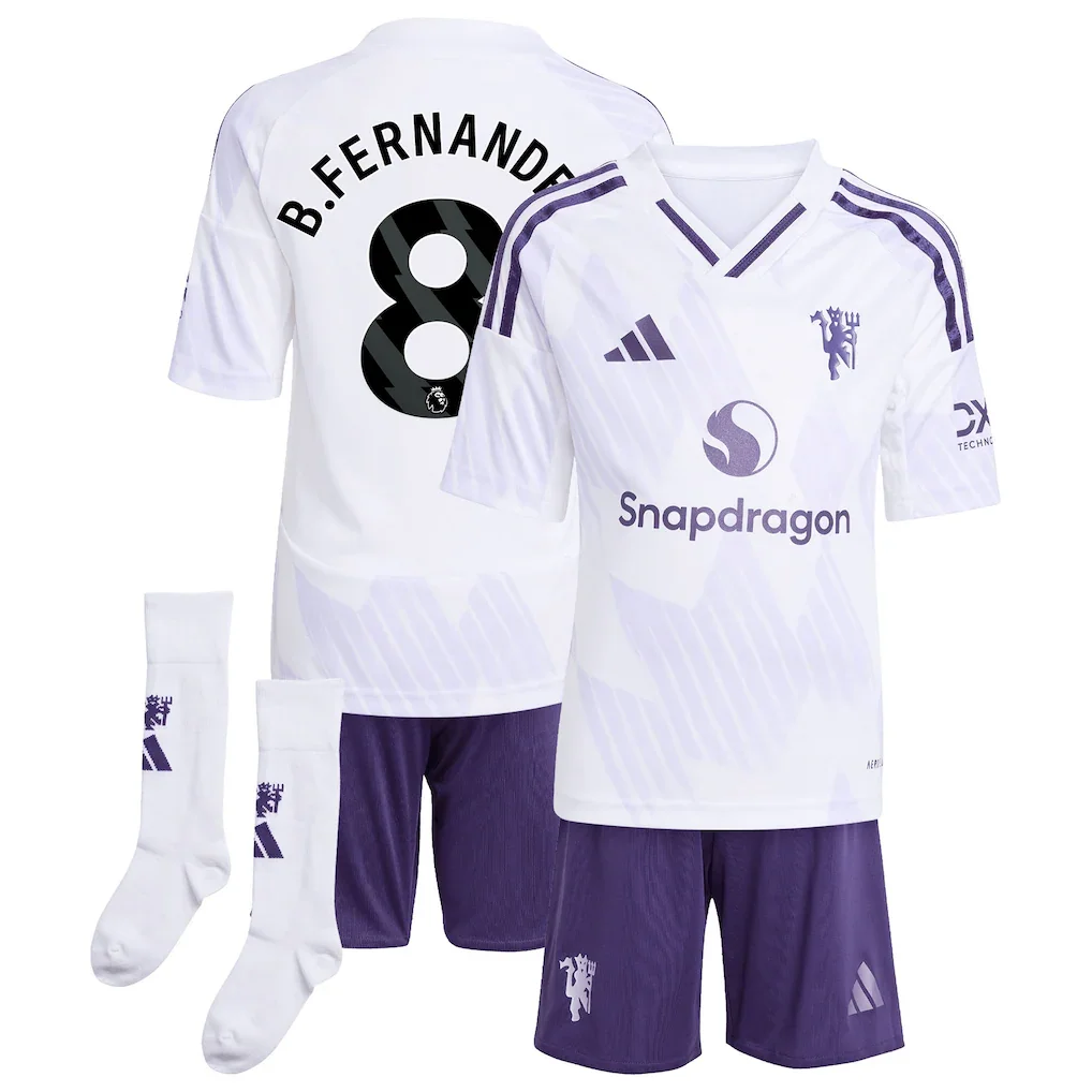 Manchester United adidas Away Minikit 2025-26 with B. Fernandes 8 printing - £65.00