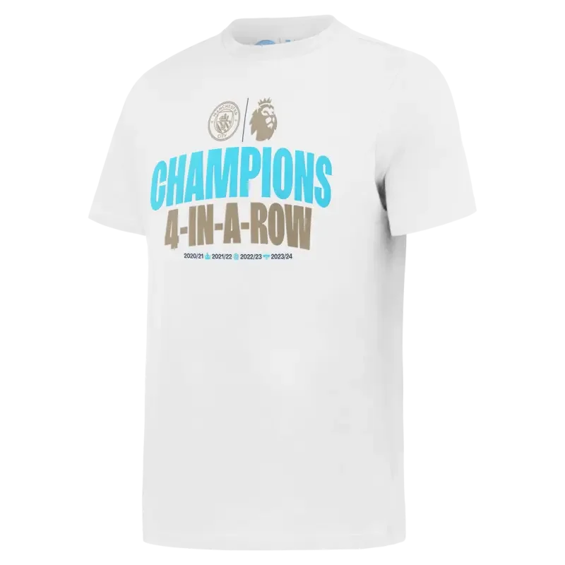 Kids’ Manchester City ‘Four In a Row’ Premier League Victory Tee 2023/24 - £18.00