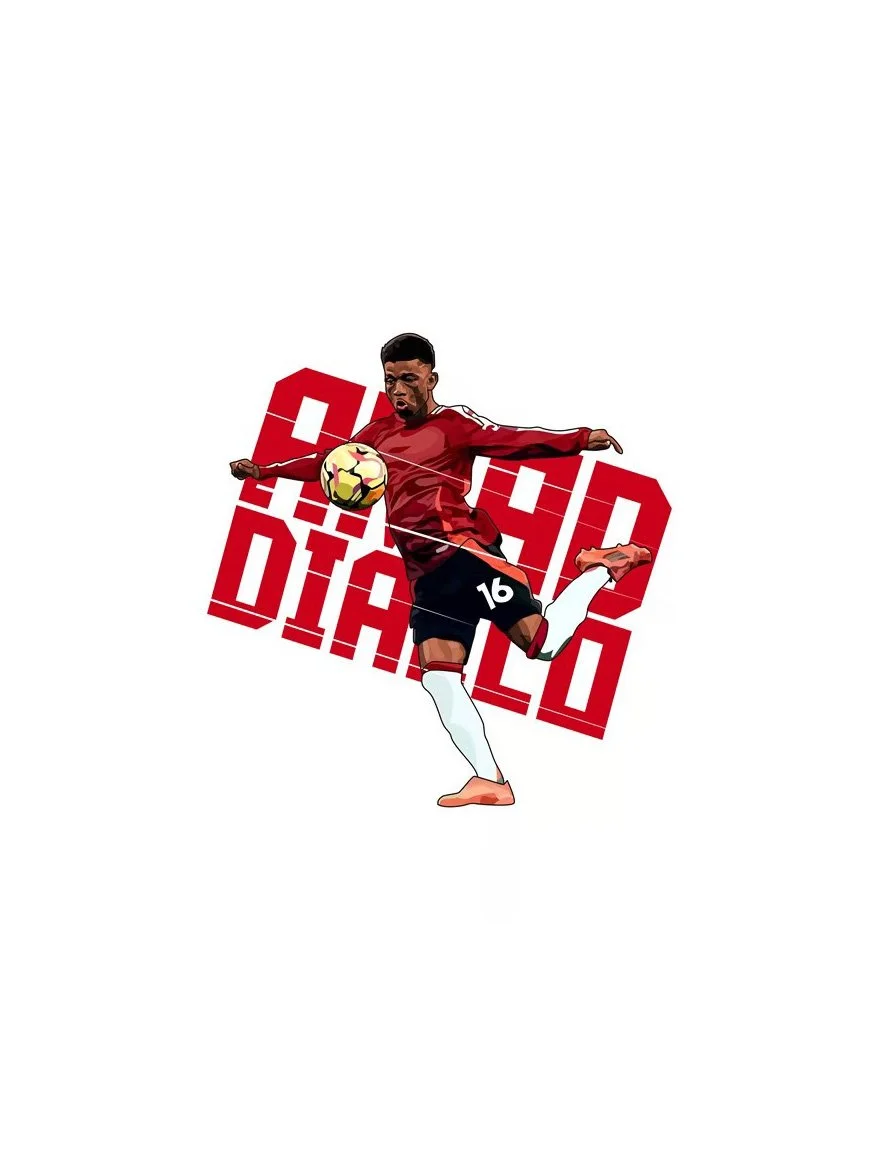 Amad Diallo | Manchester United FC 21cm x 30cm Canvas Wall Art Print - £32.57