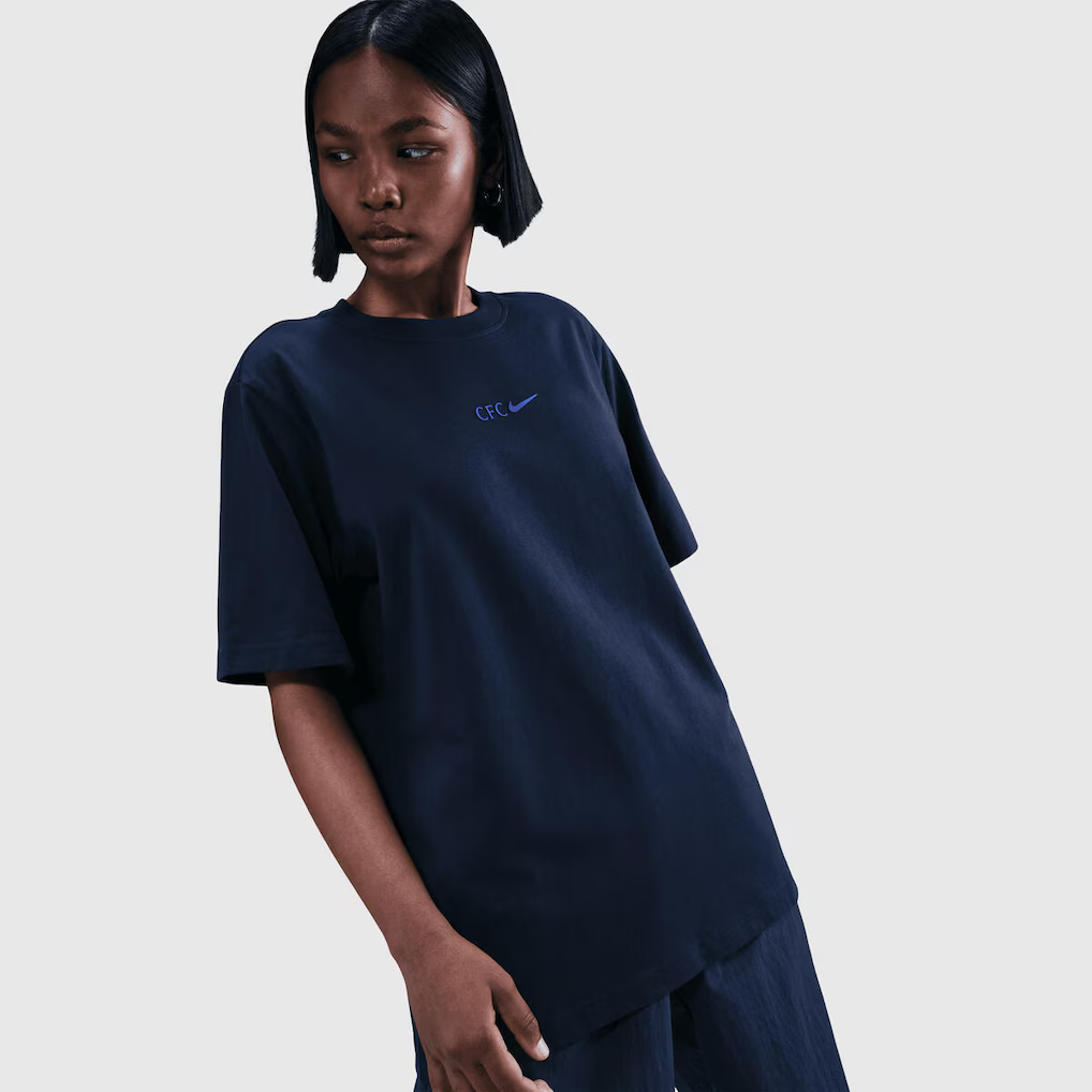 Chelsea Nike Peak Wordmark T-Shirt - Obsidian - Womens - £27.99