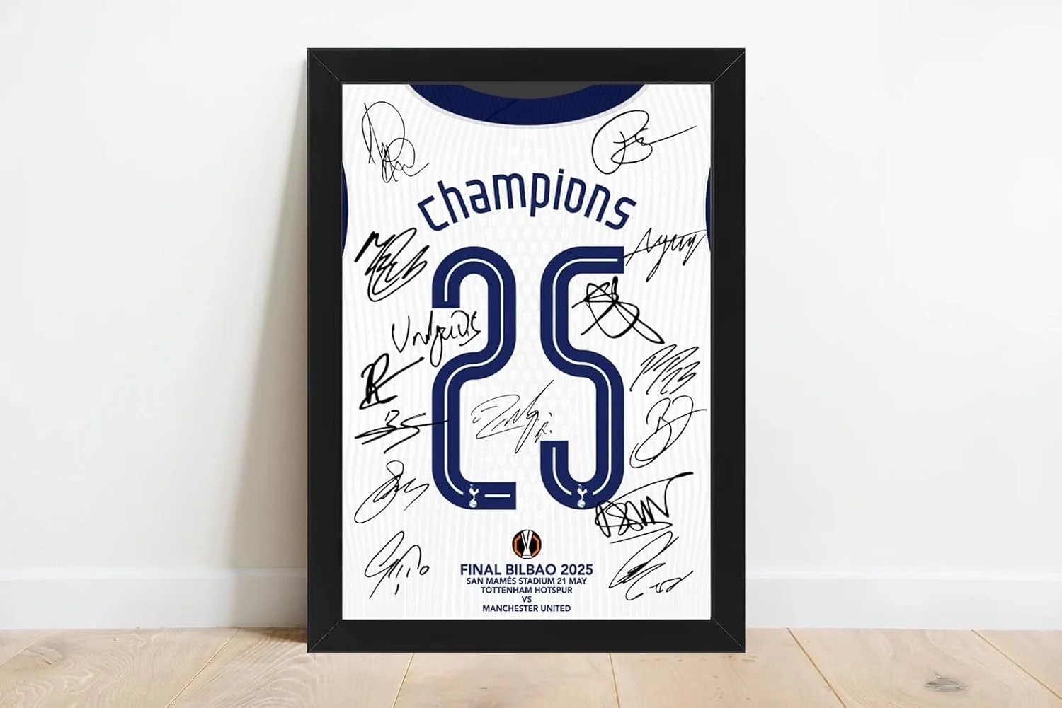 Spurs 2025 Europa League Squad Signed (printed) and Framed Photo - £24.99 